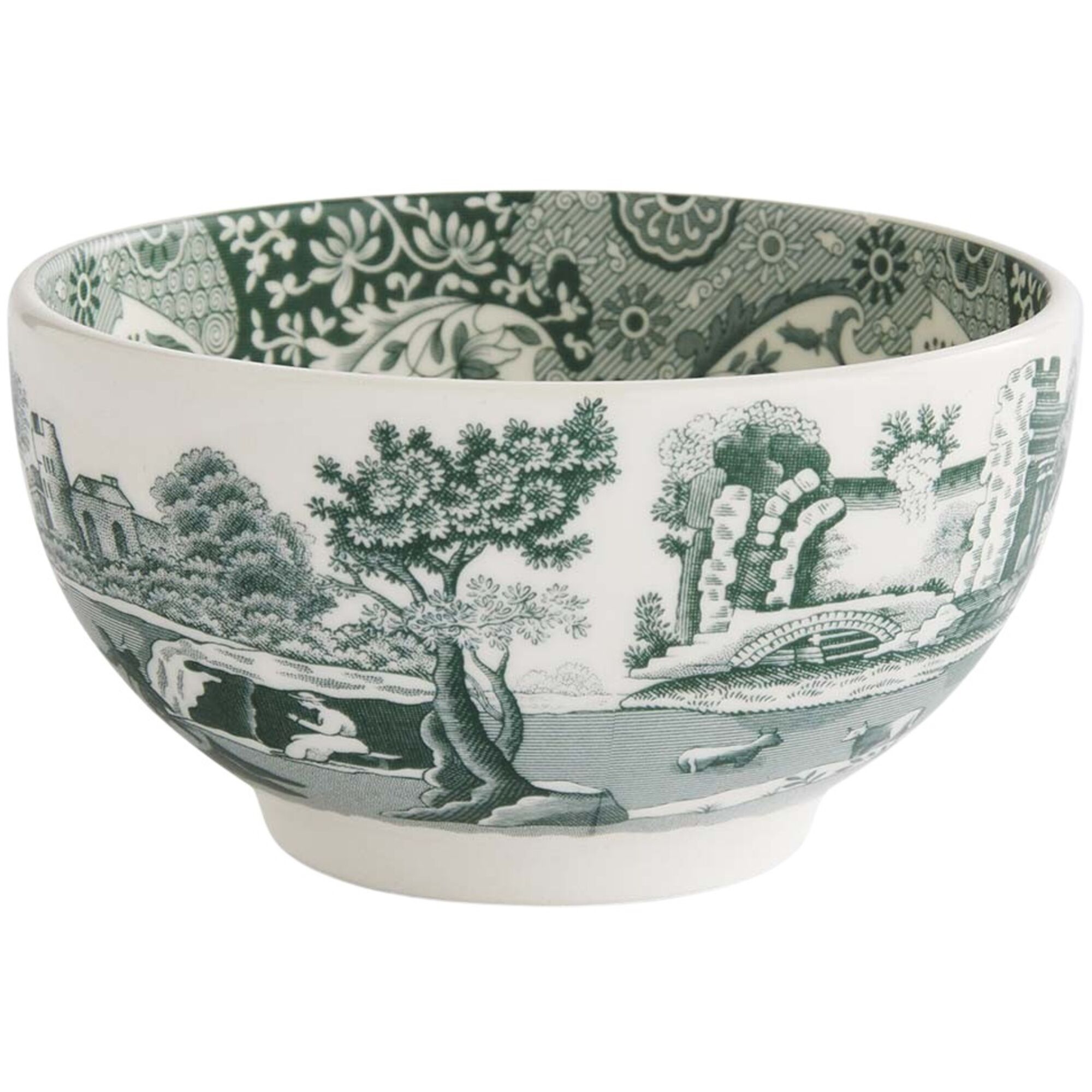 Spode Heritage Green Italian Skål 11 Cm  Grøn Hvid