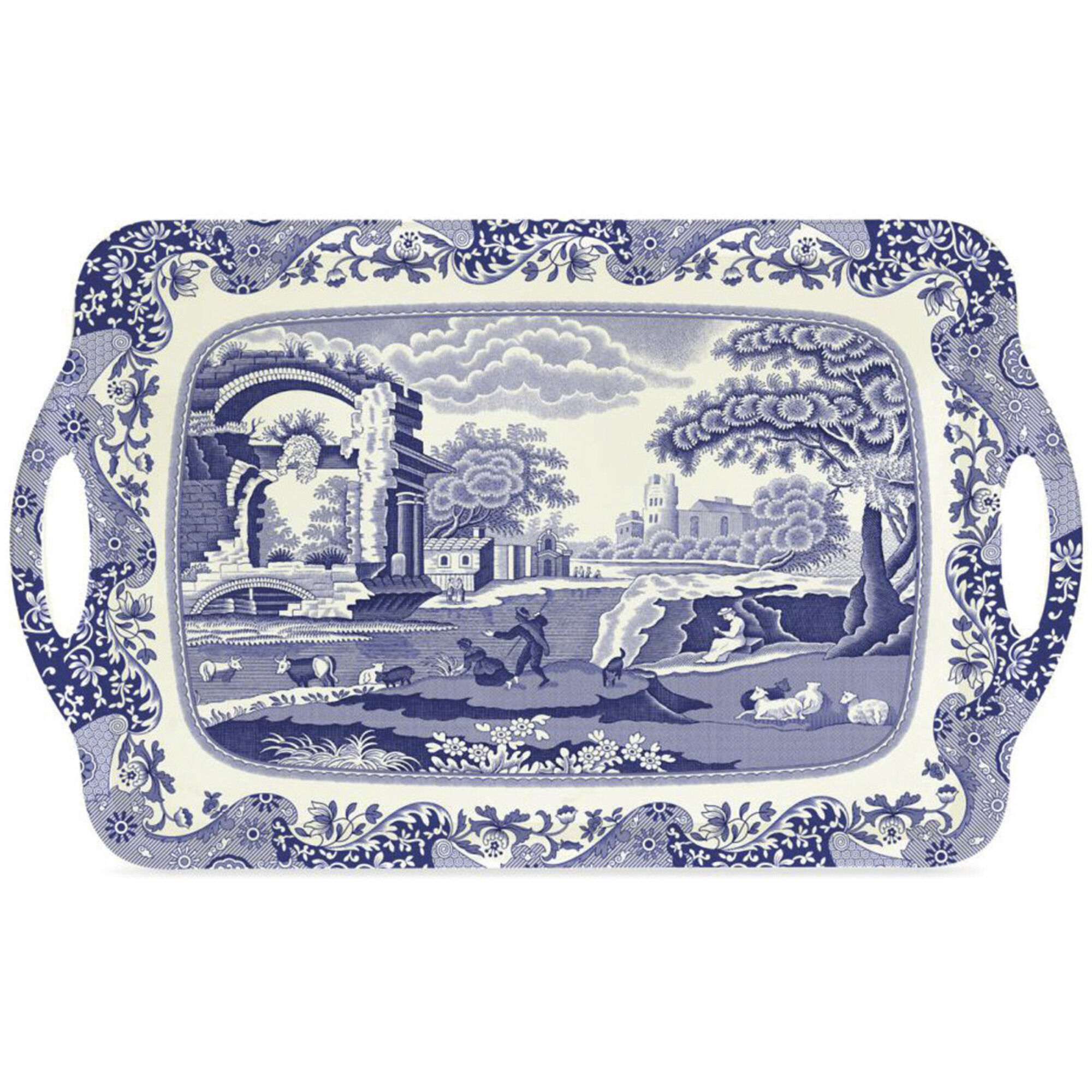 Spode Serveringsbakke  39 Blue Italian 39  Stor