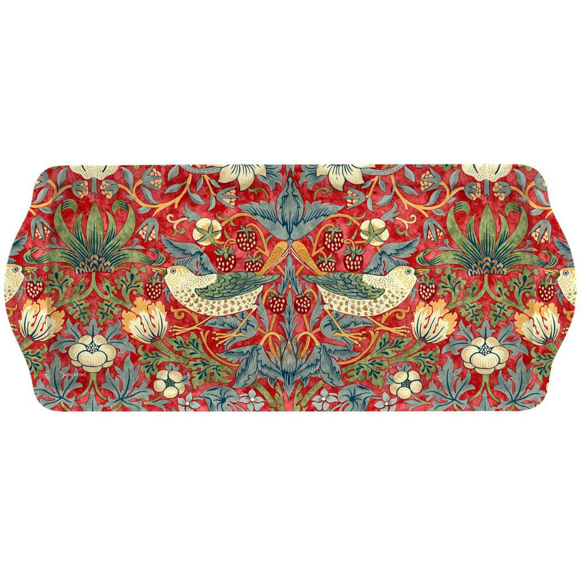Spode Serveringsbakke  39 Strawberry Thief 39  Rød
