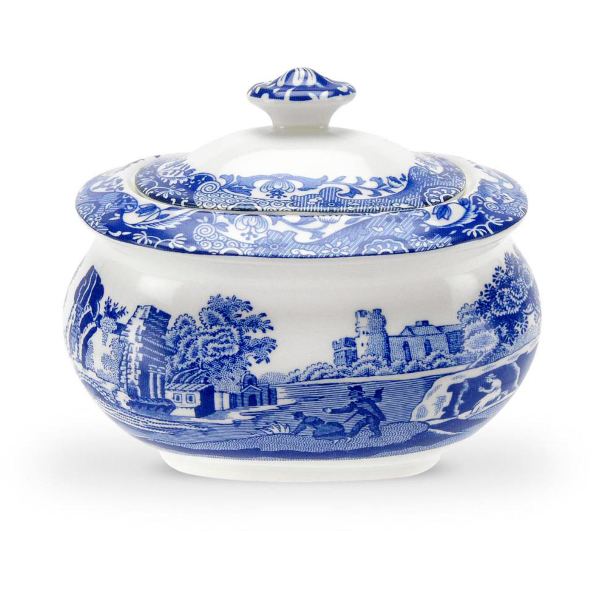Spode Sukkerskål    Låg  39 Blue Italian 39