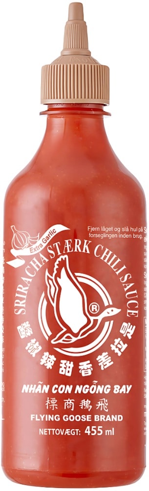 Sriracha Stærk Chili Ekstra Hvidløg 455 Ml