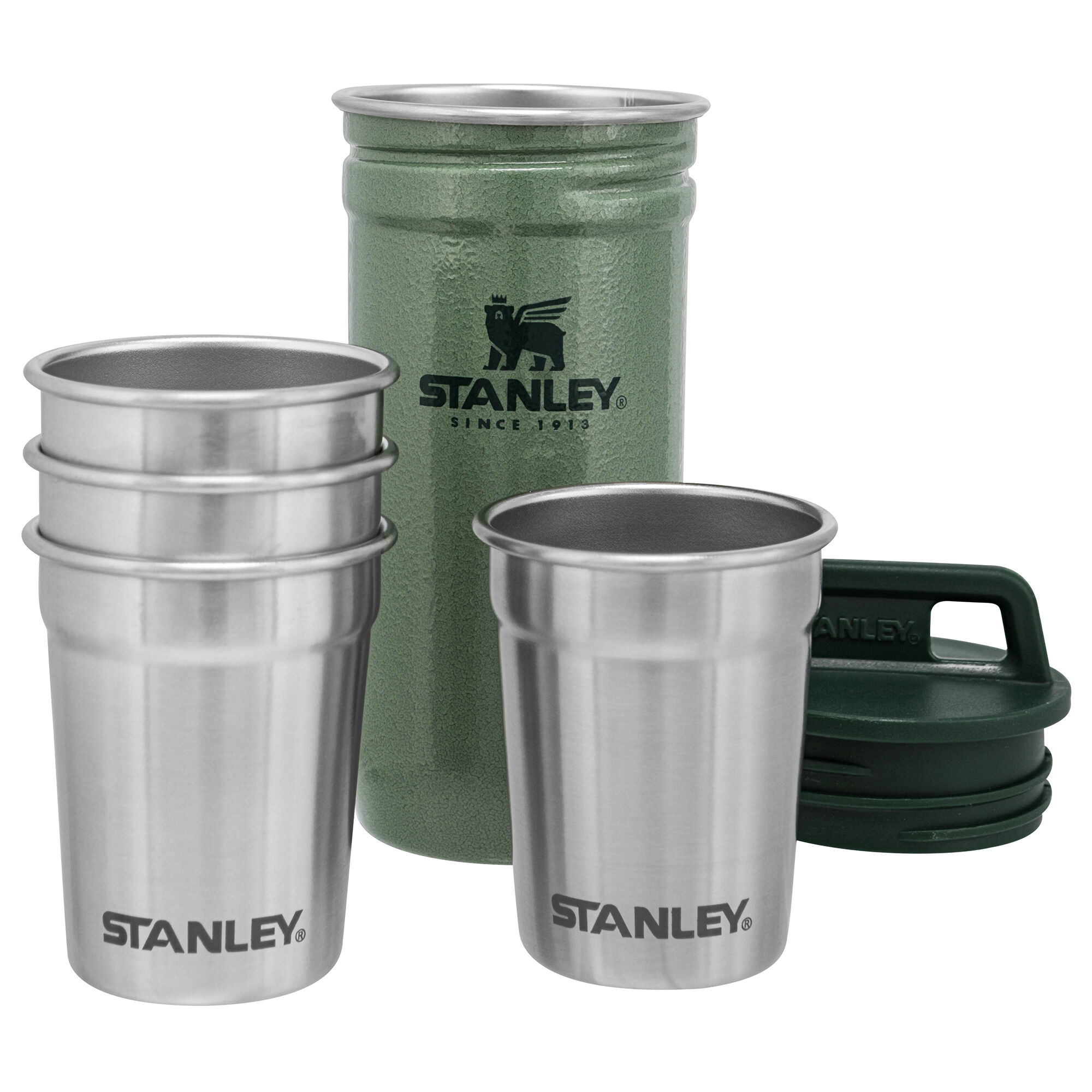 Stanley Pre-party-sæt Med   Shotglas  Hammertone Green