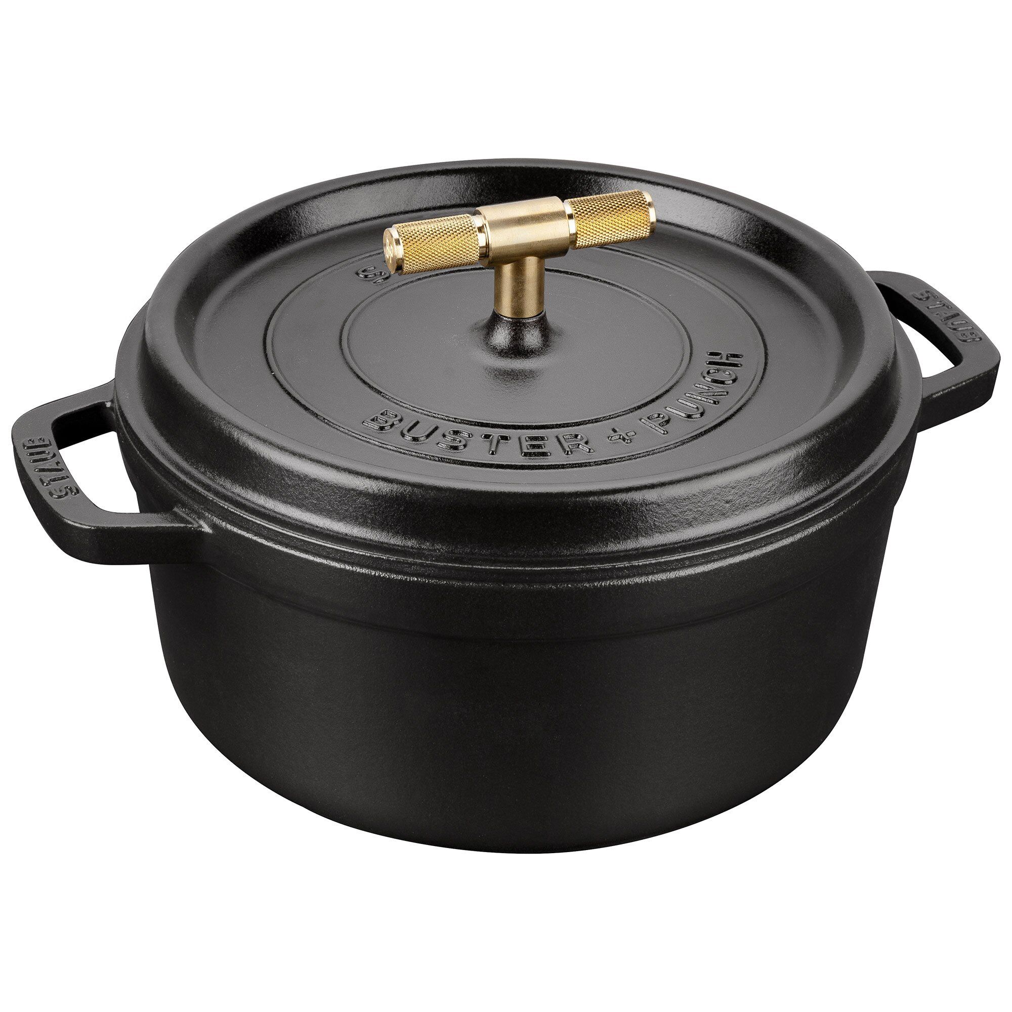 Staub Buster Punch Rund Gryde 24 Cm  Messingknop