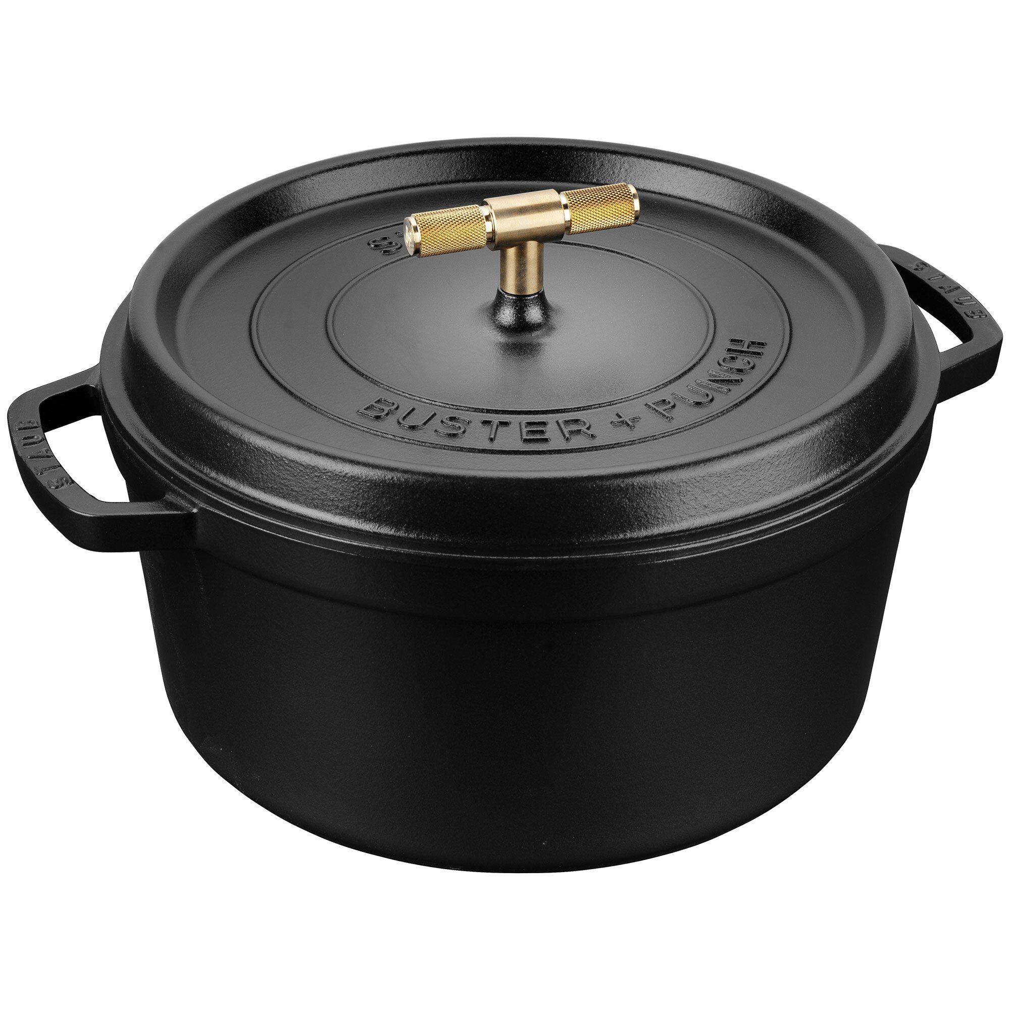 Staub Buster Punch Rund Gryde 28 Cm  Messingknop