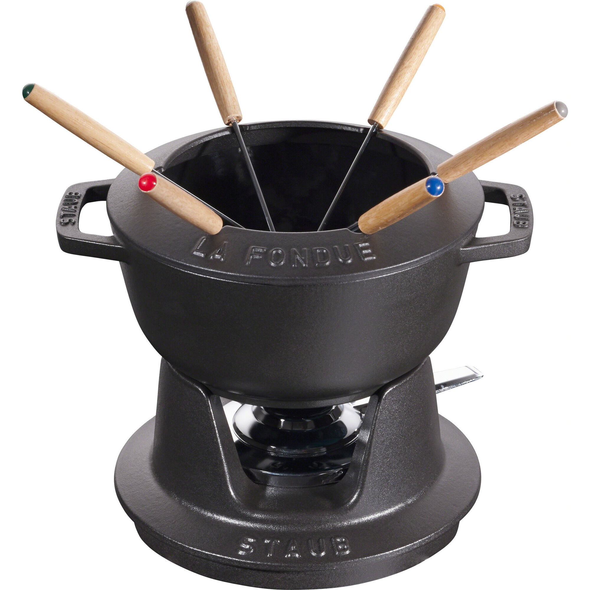 Staub Fonduesæt 18 Cm Sort Med Blank Inderside