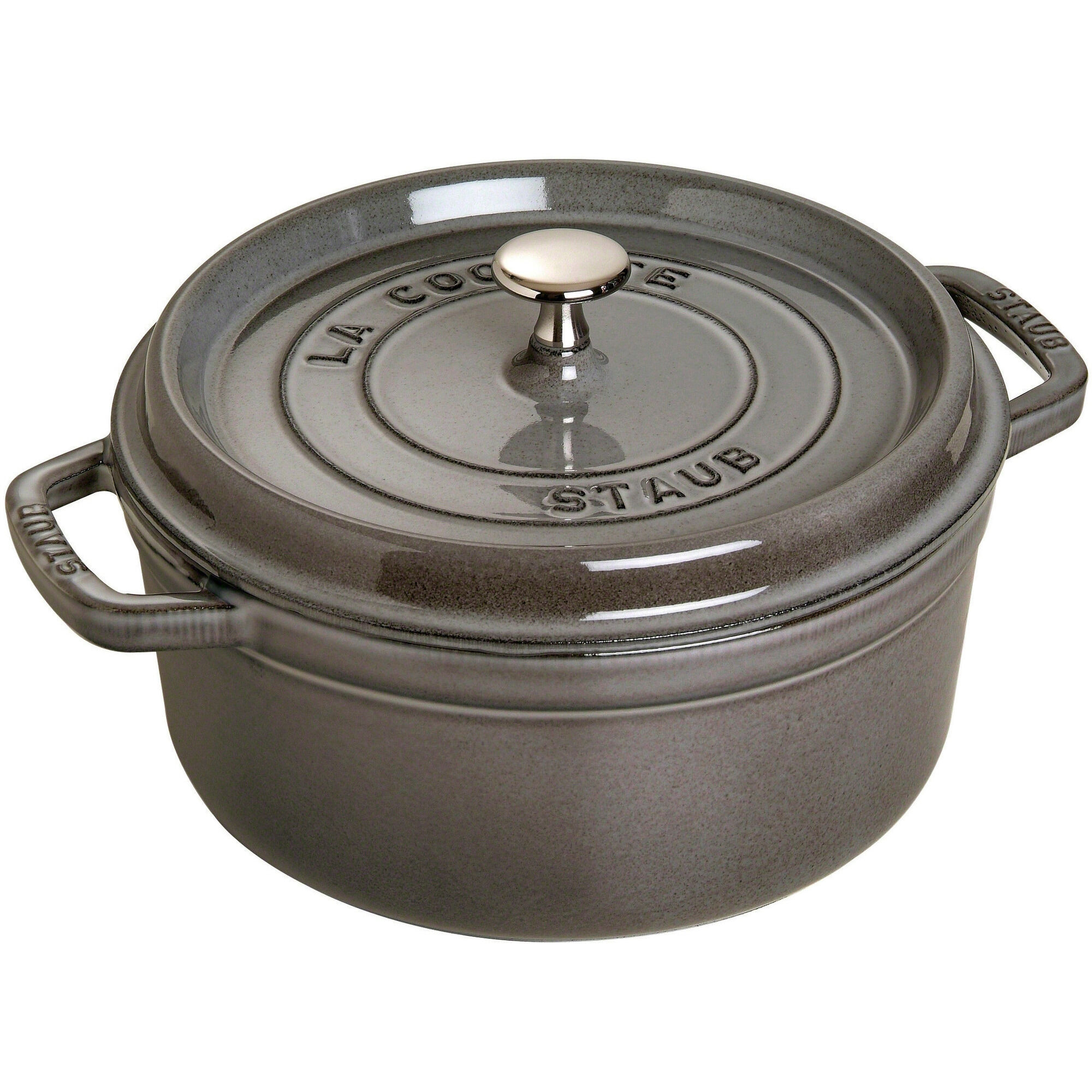 Staub Rund Gryde 26 Cm     Liter Grafitgrå