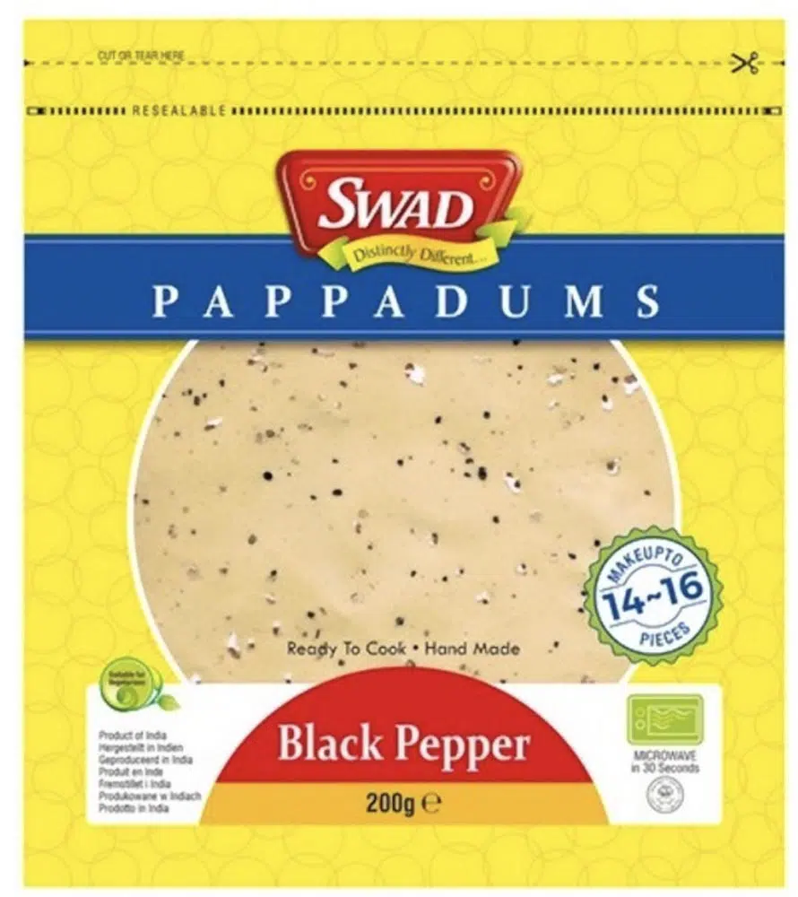Swad Papadums Sort Peber 200