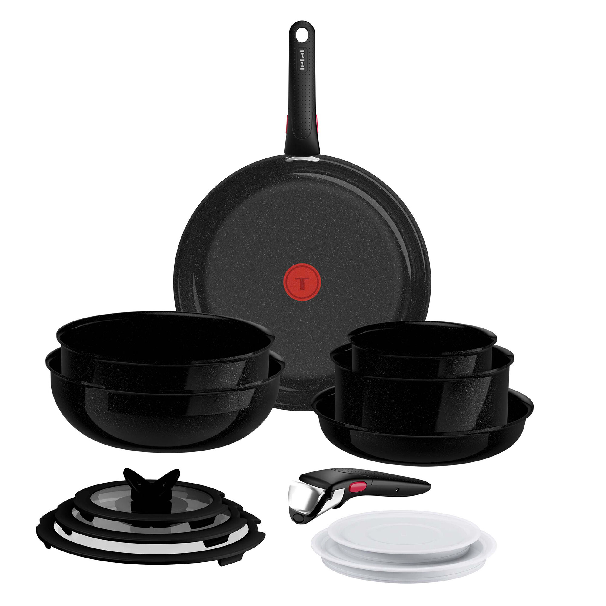 Tefal Ingenio Excellence Ceramic Gryde- Og Stegepandesæt  13 Dele  Sort