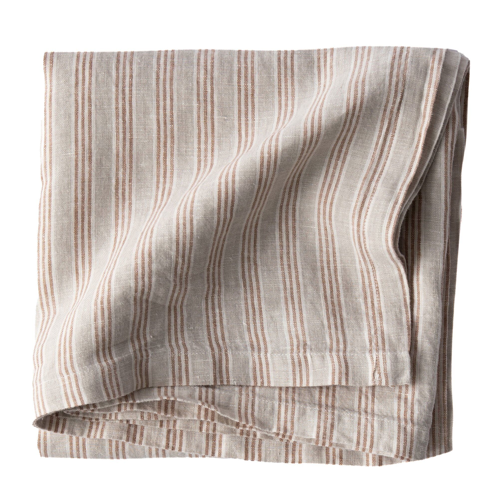 Tell Me More Dug   Hør 145   145 Cm  Hazelnut Stripe