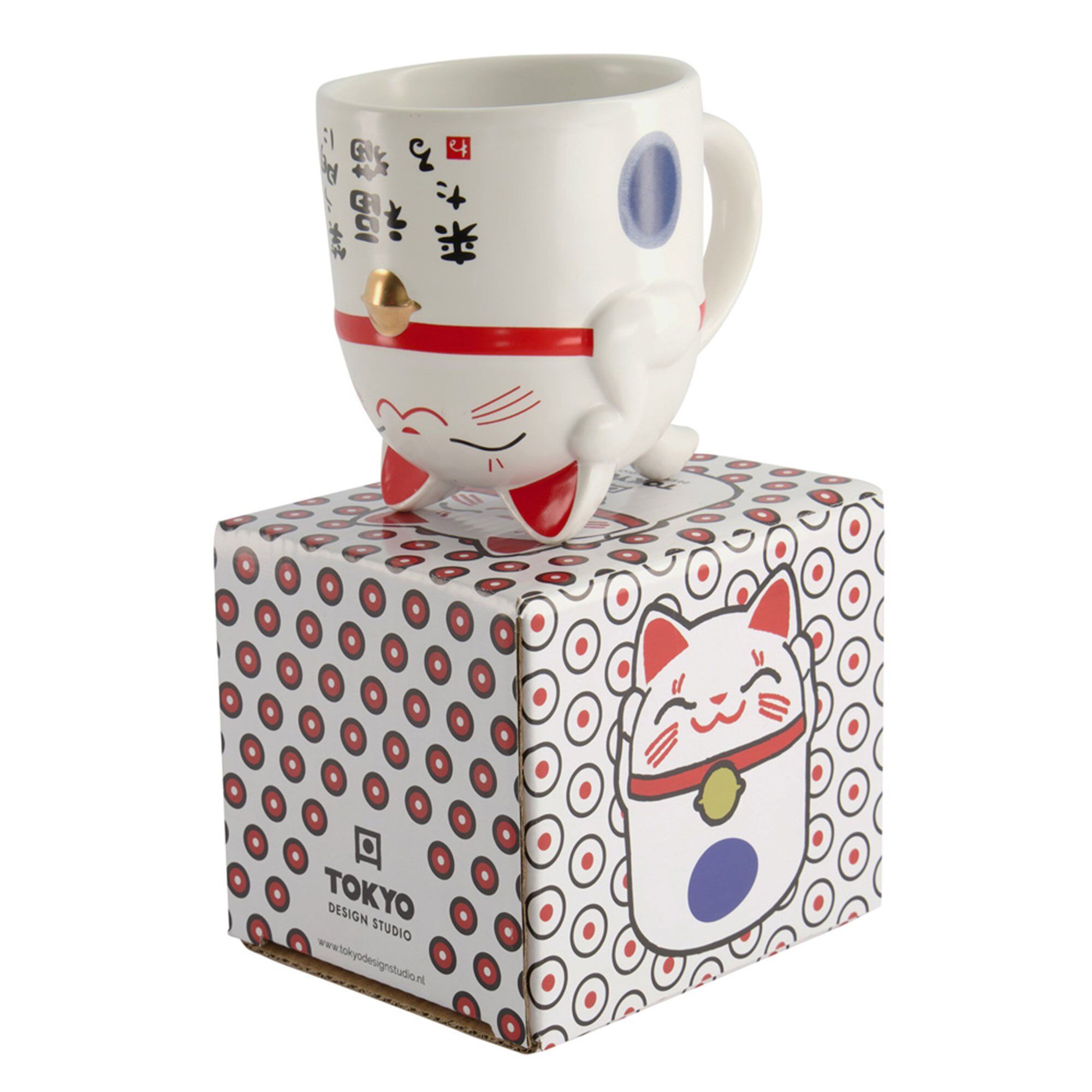 Tokyo Design Studio Kawaii Lucky Cat Krus 35 Cl  Blå