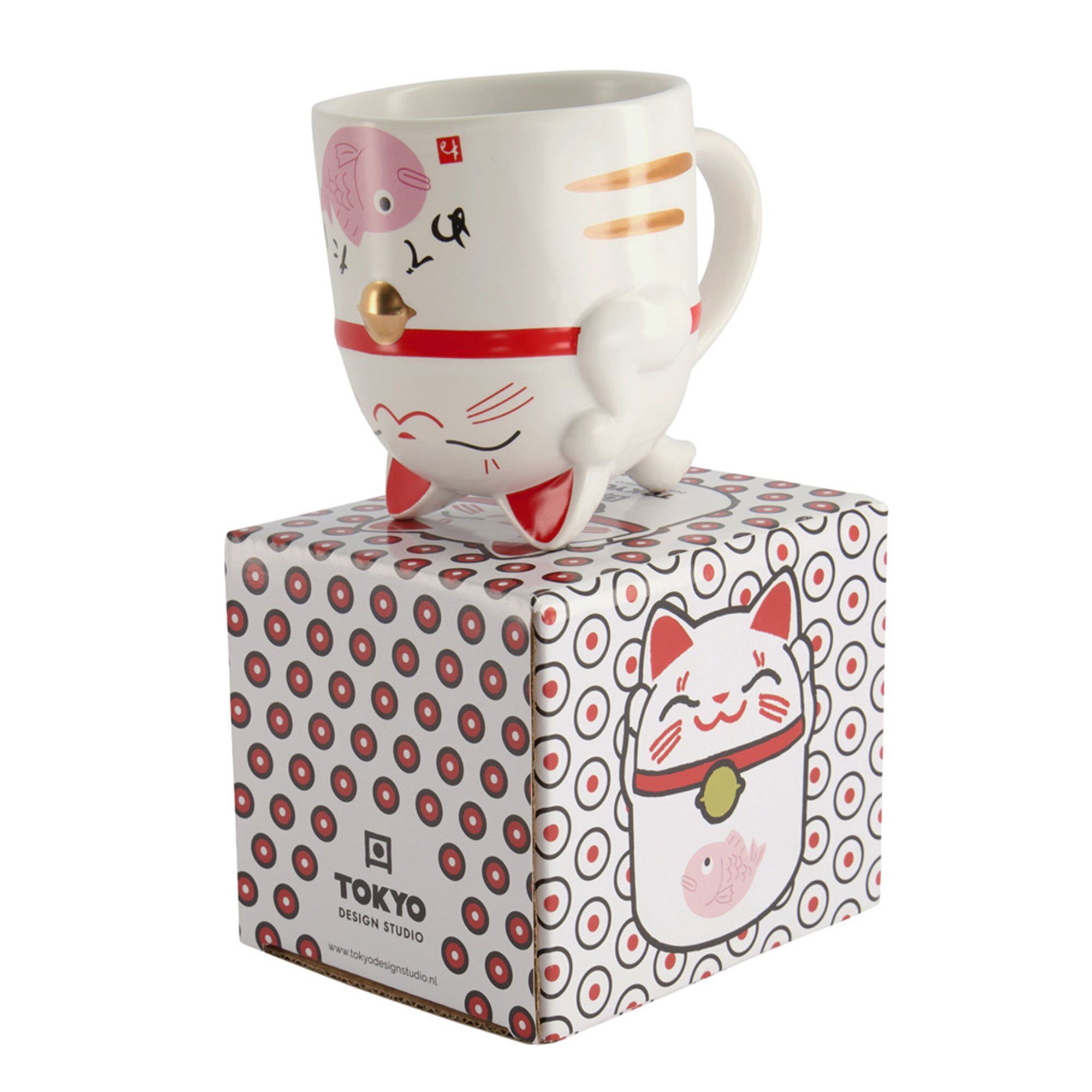 Tokyo Design Studio Kawaii Lucky Cat Krus 35 Cl  Pink