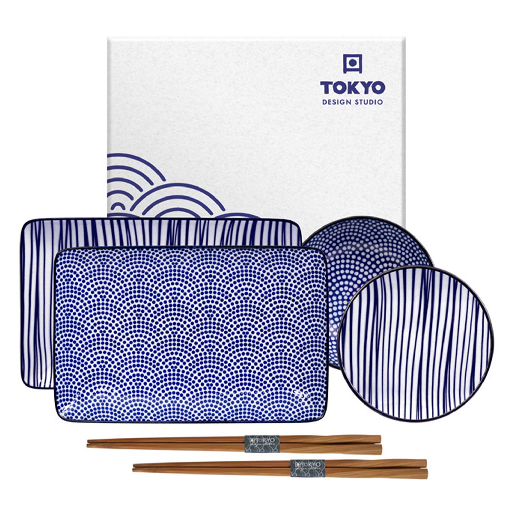 Tokyo Design Studio Nippon Blue Sushisæt   Dele