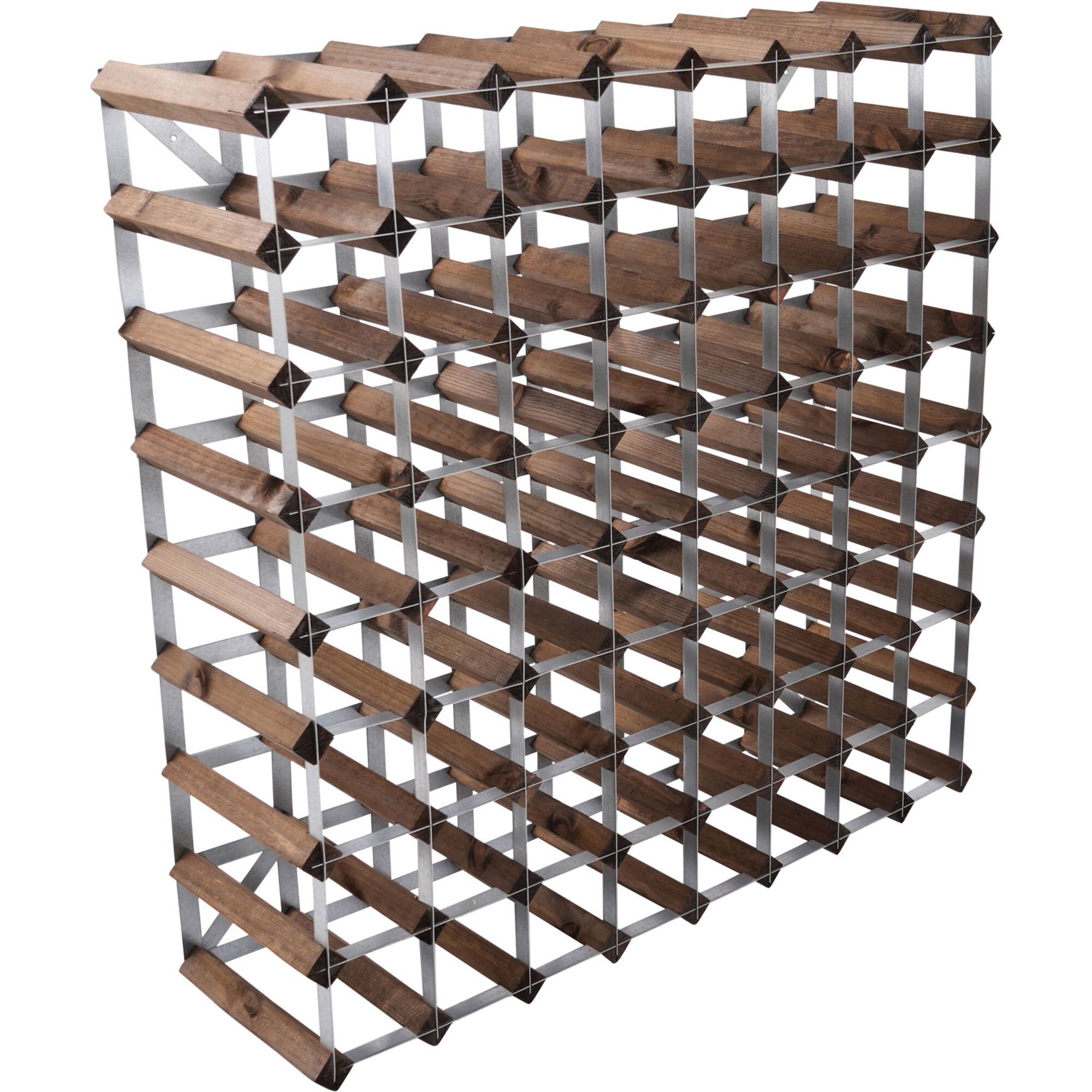 Traditional Wine Rack Vinreol Saml-selv Mørk Eg 72 Flasker