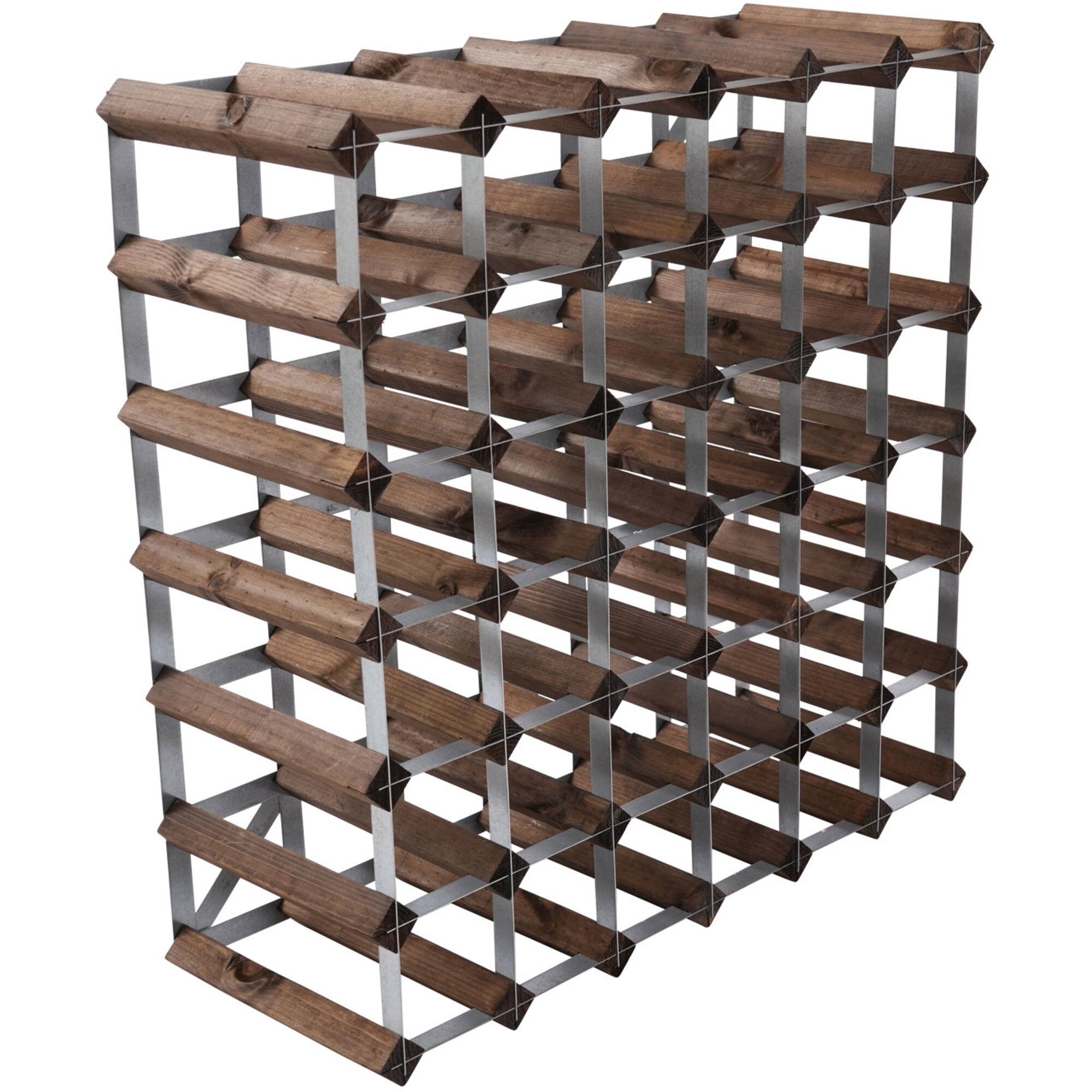 Traditional Wine Rack Vinreol Saml-selv Mørk Eg 42 Flasker