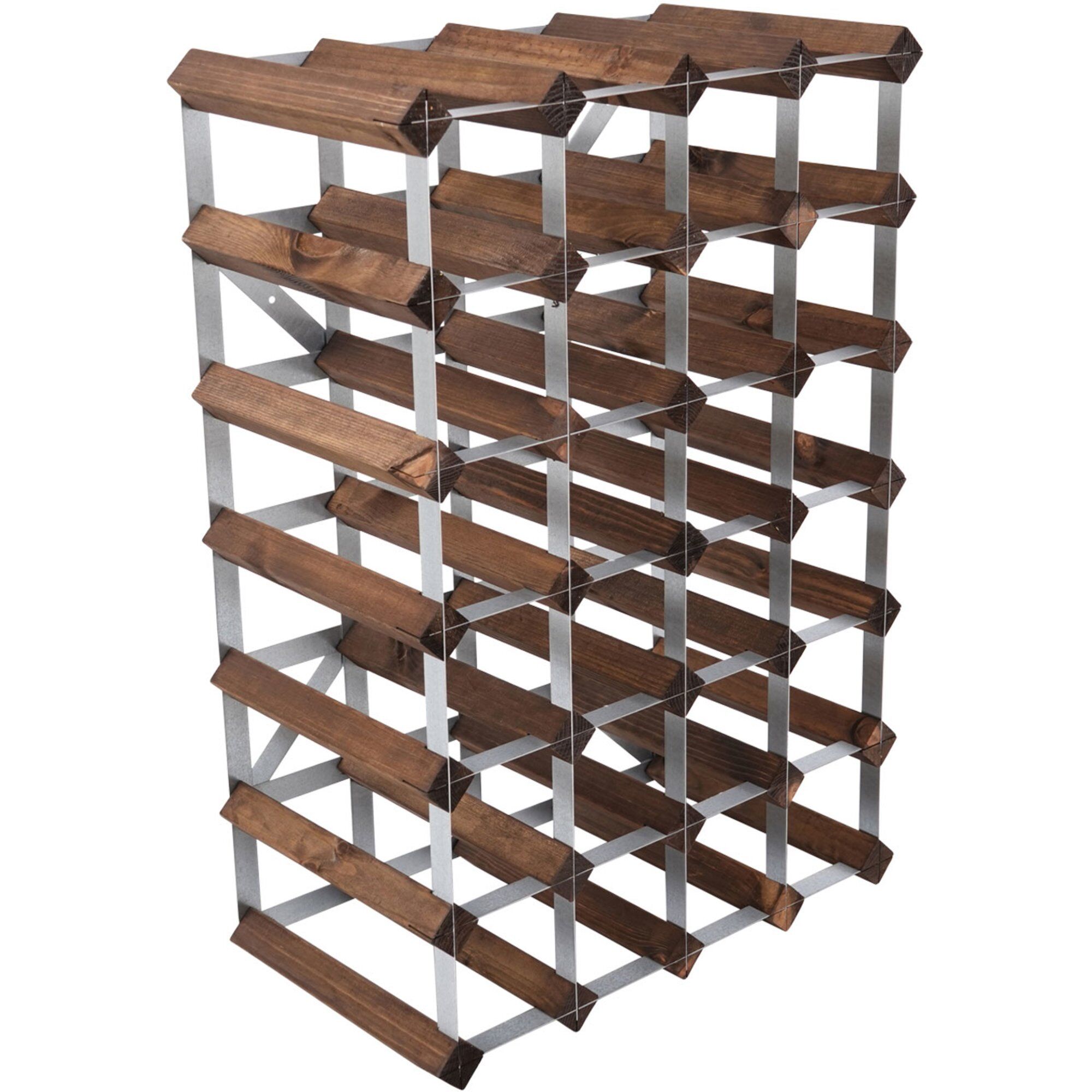 Traditional Wine Rack Vinreol Saml-selv Mørk Eg 30 Flasker