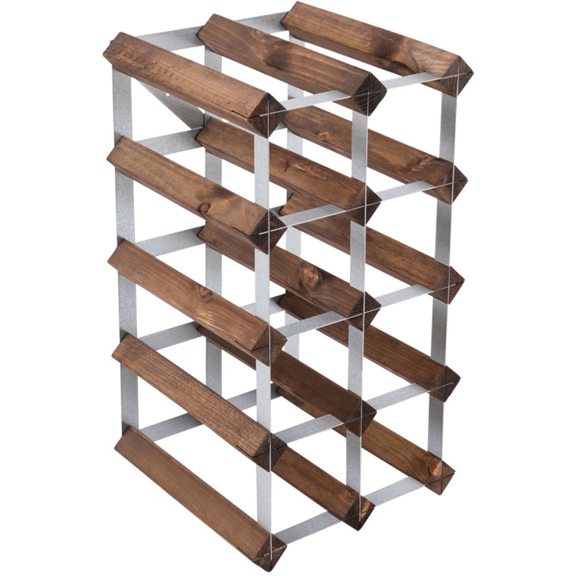Traditional Wine Rack Vinreol Saml-selv Mørk Eg 12 Flasker