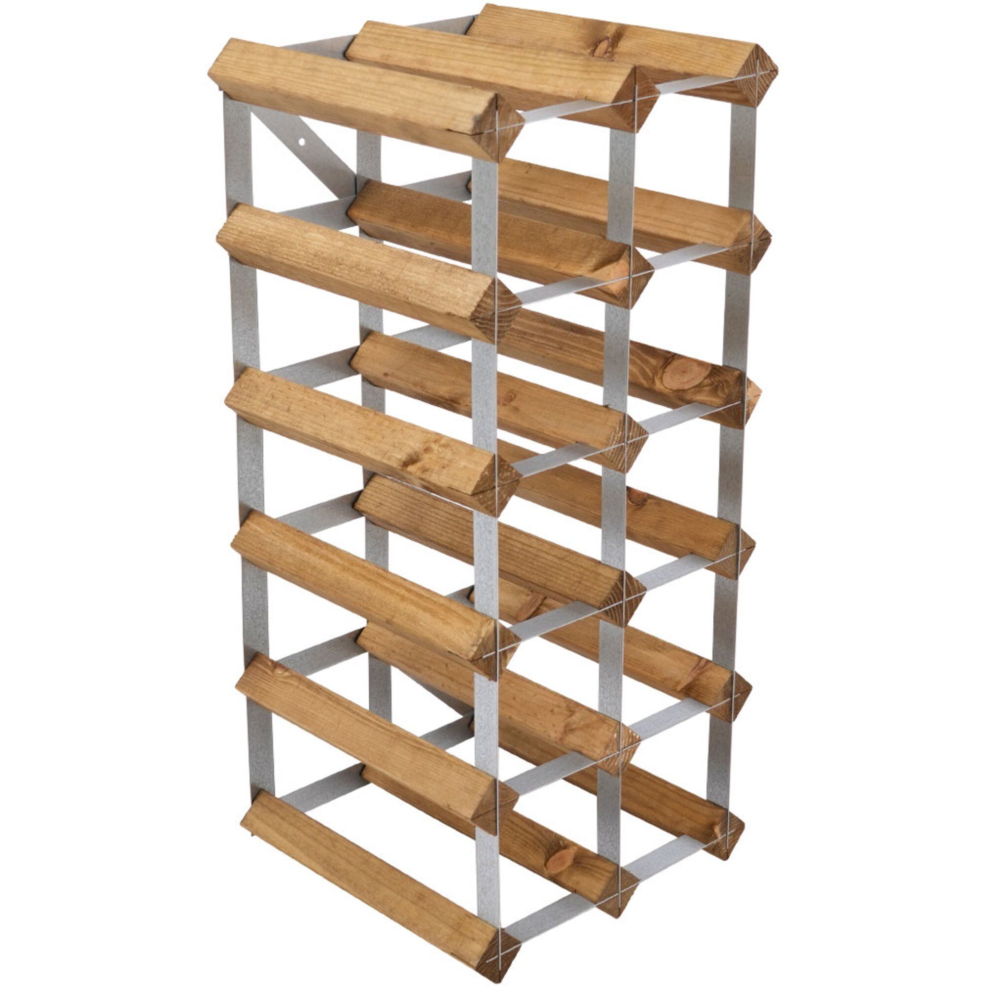 Traditional Wine Rack Vinstativ Til 15 Flasker  Lys Eg