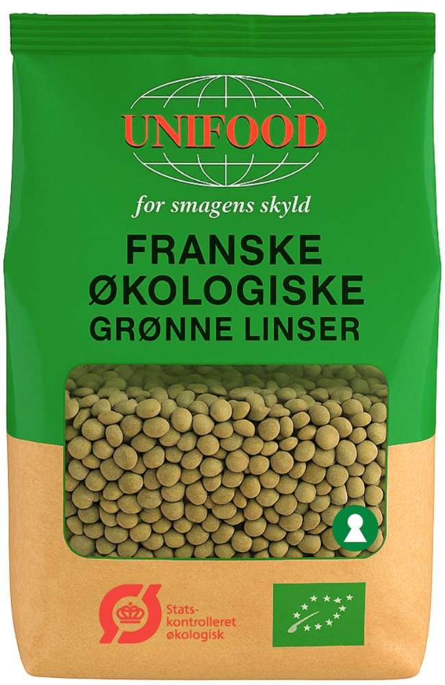Unifood Franske Grønne Linser økologisk 500