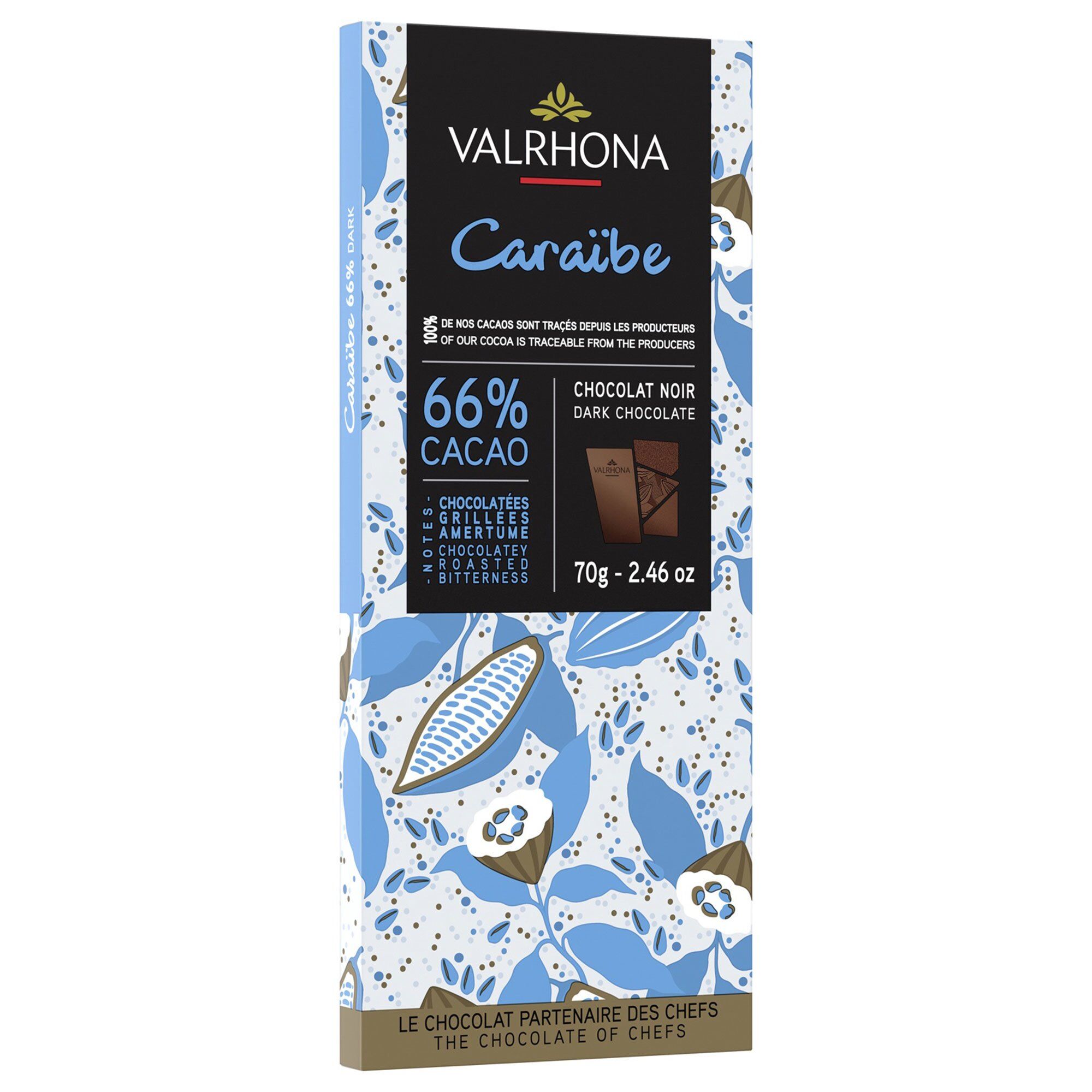 Valrhona Caraibe 66  Chokoladebar  70