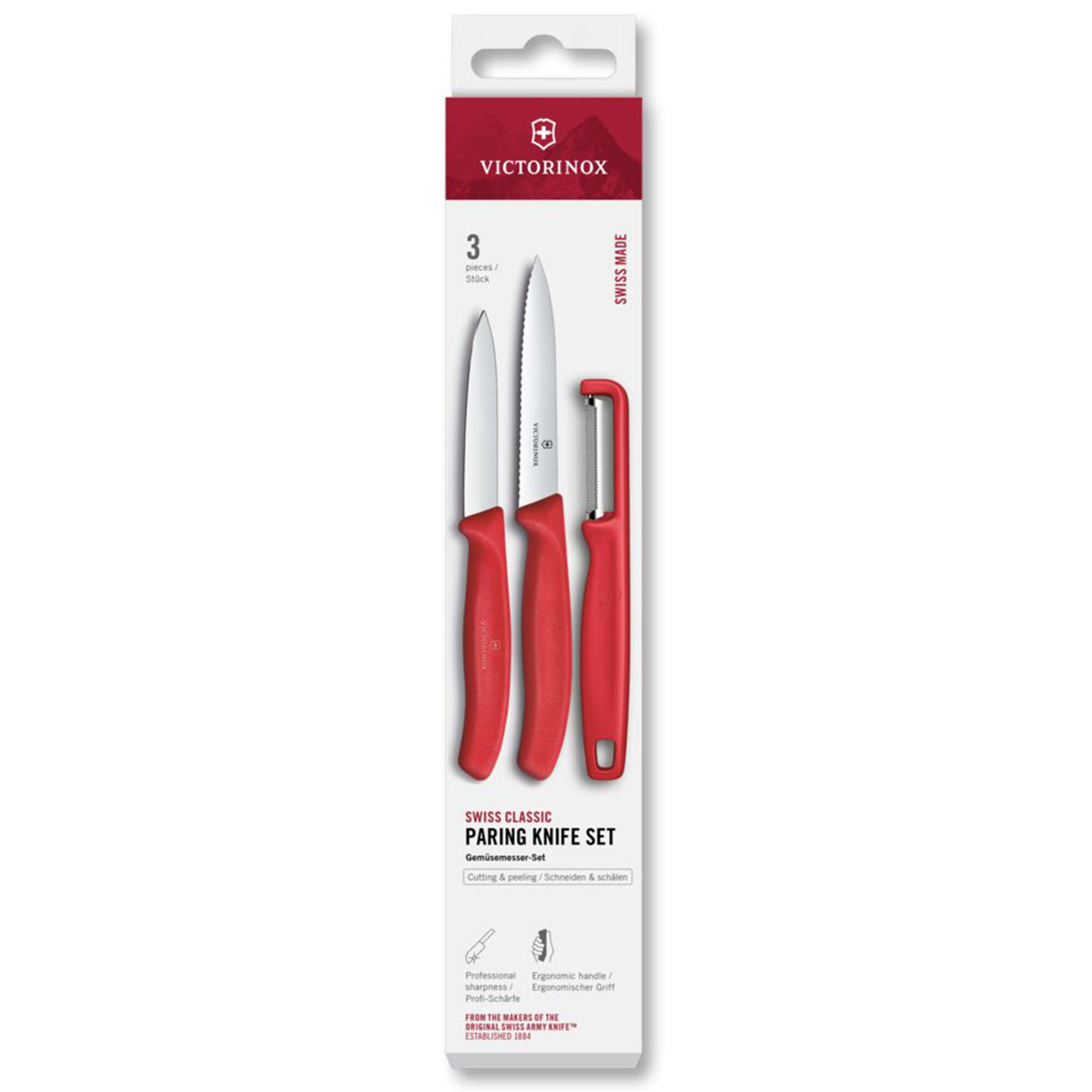Victorinox Swiss Classic Urtekniv  Tomatkniv Og Kartoffelskræller  Rød