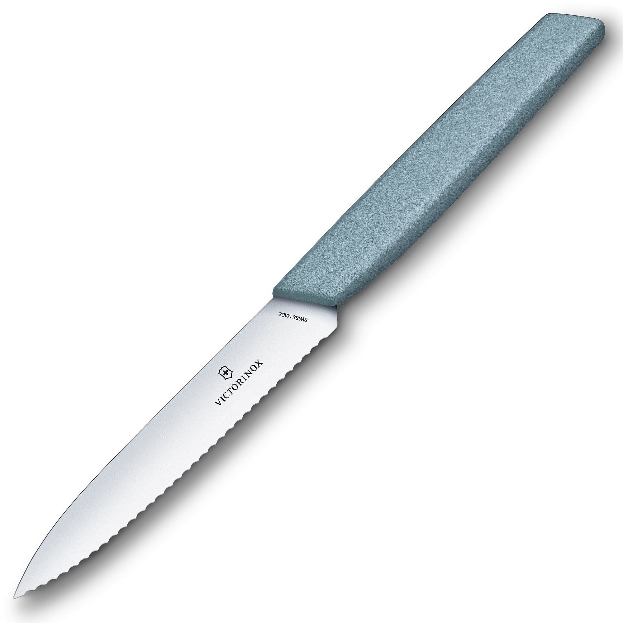 Victorinox Swiss Modern Savtakket Urtekniv 10 Cm  Lyseblå