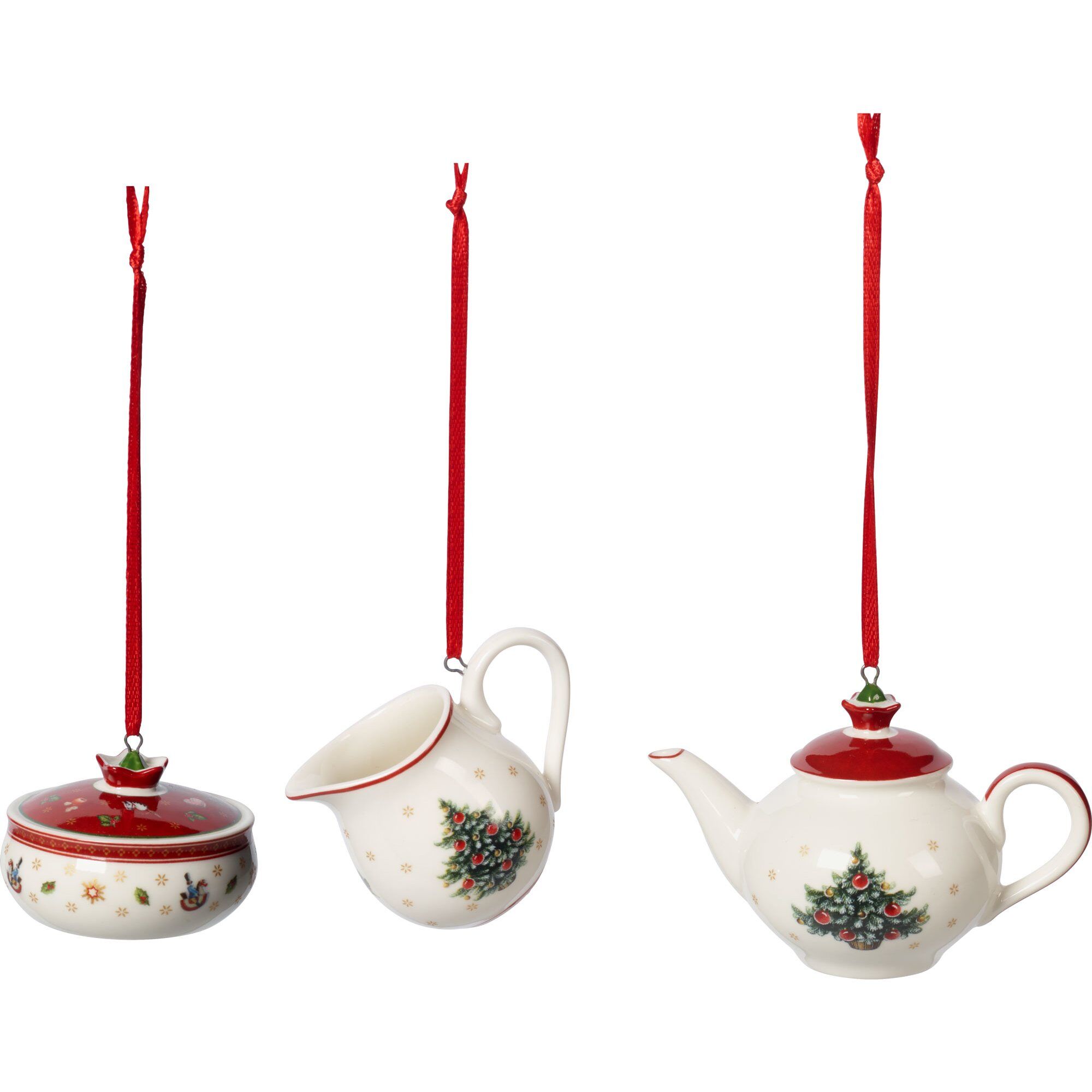 Villeroy   Boch Toy 39   Delight Julepynt Kaffesæt   Dele  Hvid Rød