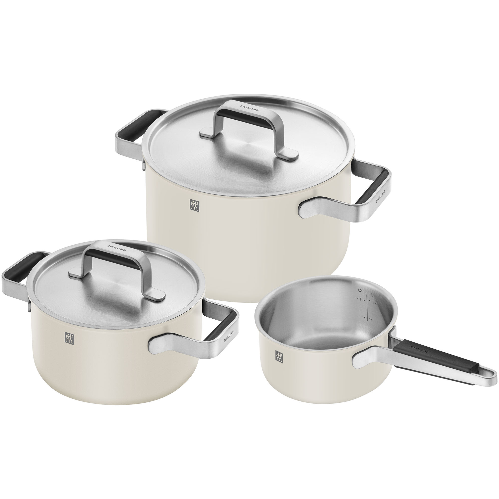 Zwilling Pure Grytset   Dele     Låg  Rustfrit Stål  Hvid Creme