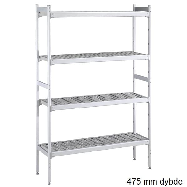 Alu  Reol Plasthylder 475 Mm Dyb 373x1606mm