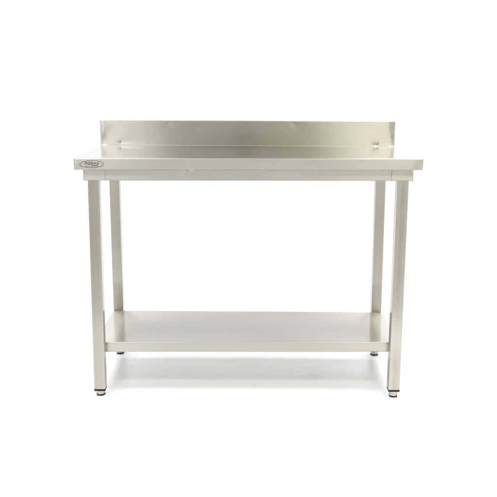 Arbejdsbord    Rustfrit Stål  Apos Deluxe Apos  1200   700 Mm Med Backsplash
