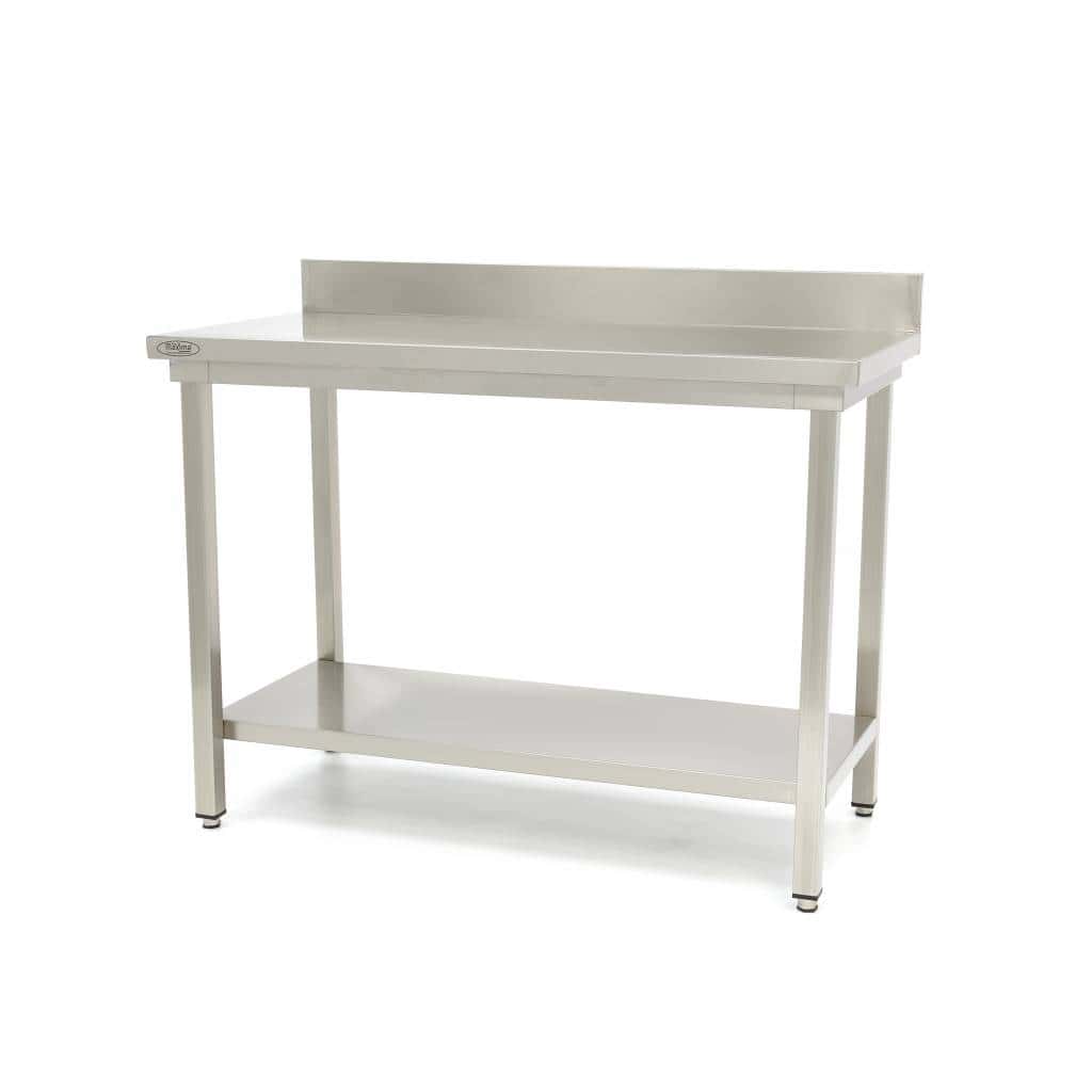 Arbejdsbord    Rustfrit Stål  Apos Deluxe Apos  1000   600 Mm Med Backsplash