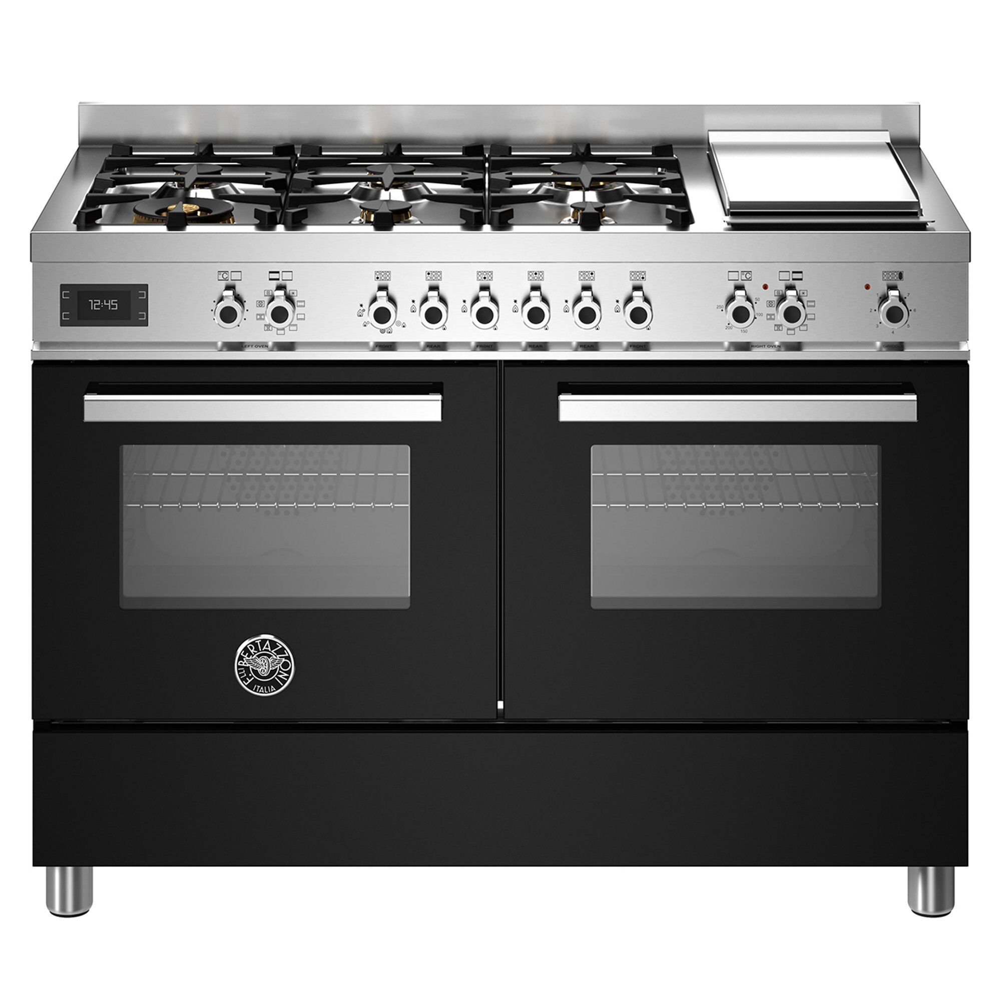 Bertazzoni Pro126g2enet Professional Gaskomfur  120 Cm  Sort