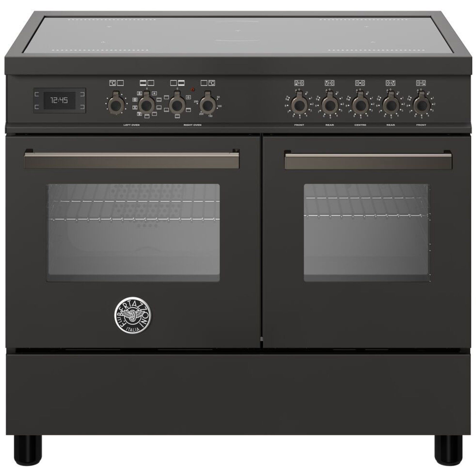 Bertazzoni Pro105i2ecat Professional Induktionskomfur Med Dobbeltovn  100 Cm  Sort