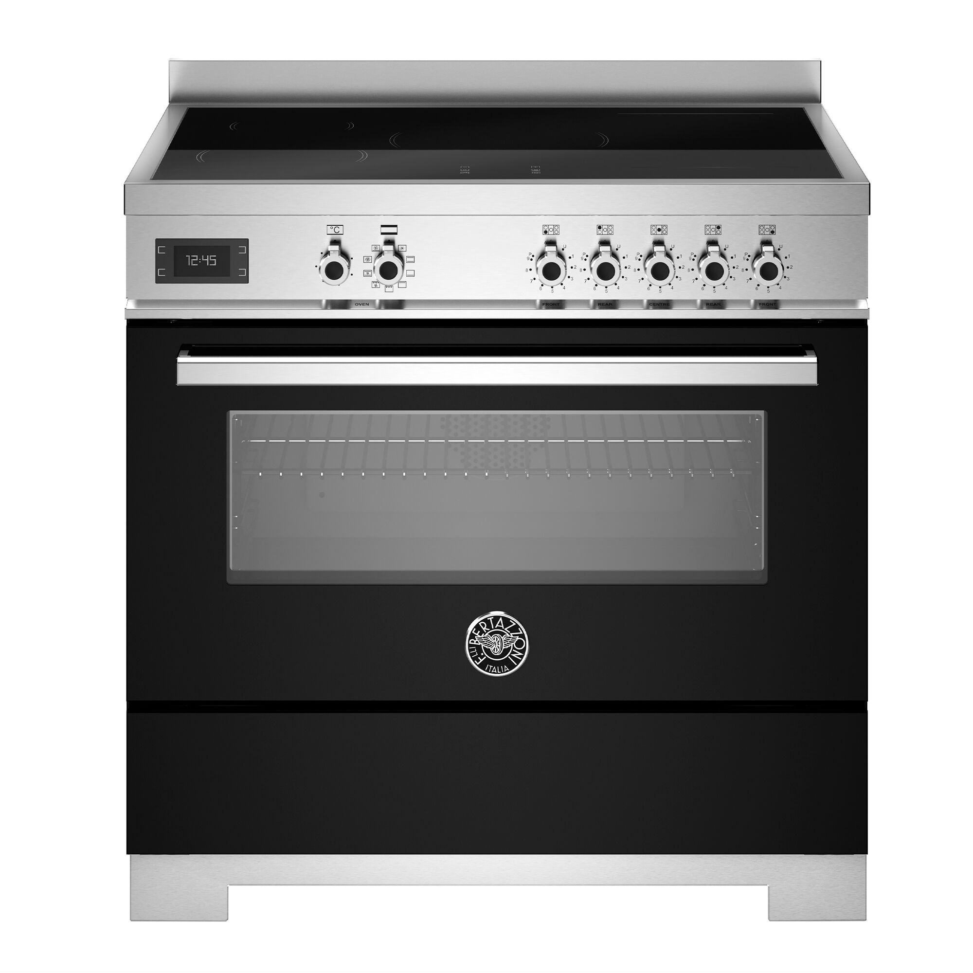 Bertazzoni Pro95i1enet2 Professional Induktionskomfur 90 Cm Med   Zoner Og   Ovn  Sort