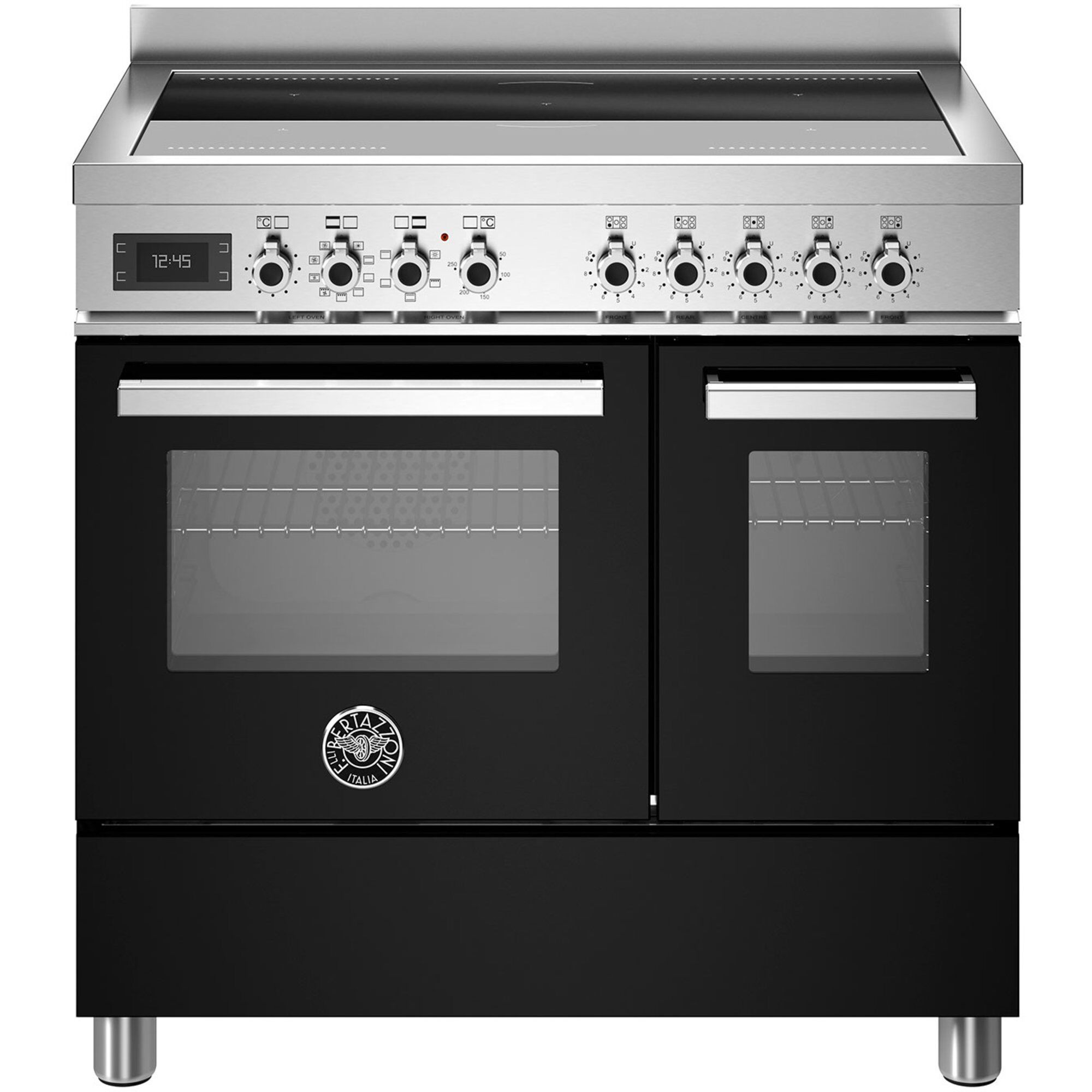 Bertazzoni Pro95i2enet Professional Induktionskomfur Med Dobbeltovn  90 Cm  Sort