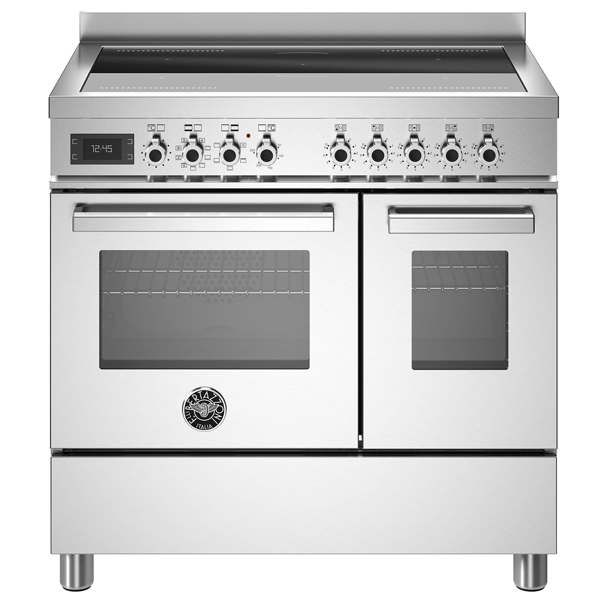 Bertazzoni Pro95i2ext Professional Induktionskomfur Med Dobbeltovn  90 Cm  Rustfrit Stål