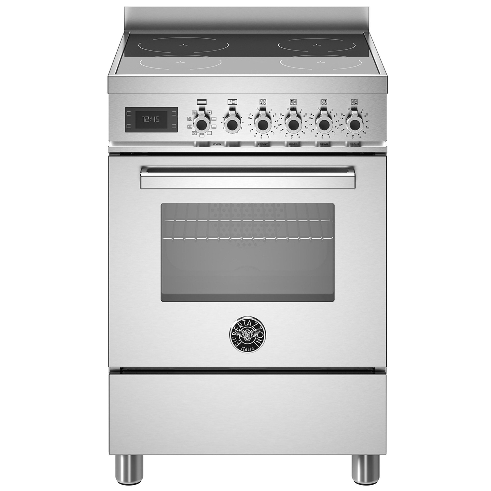 Bertazzoni Pro64i1ext Professional Induktionskomfur Med Ovn  60 Cm  Rustfrit Stål