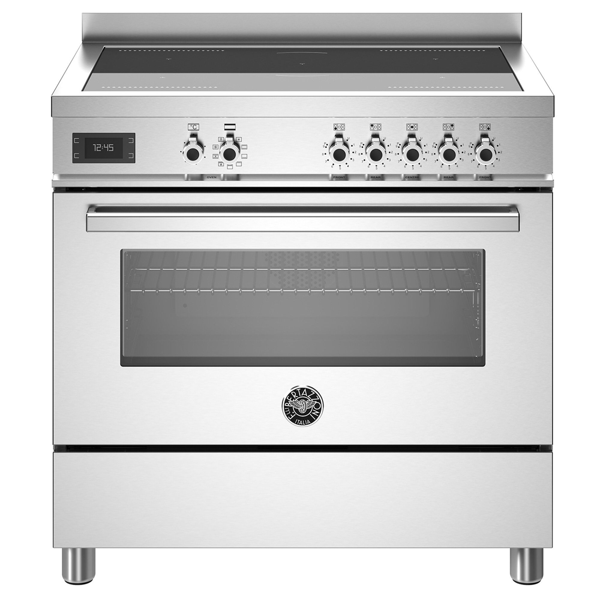 Bertazzoni Pro95i1ext Professional Induktionskomfur Med Ovn  90 Cm  Rustfrit Stål