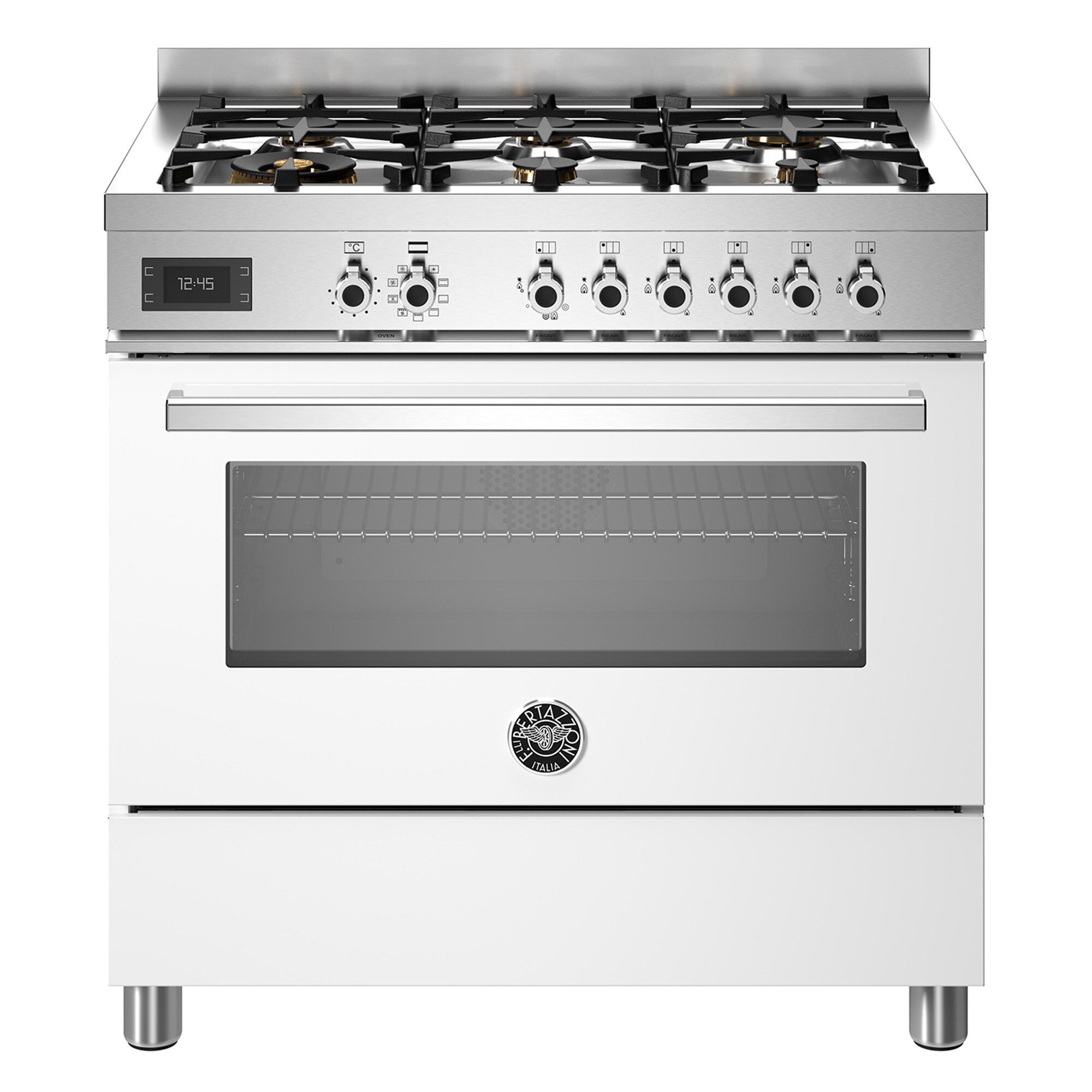 Bertazzoni Pro96l1ebit Professional Gaskomfur Med Ovn  90 Cm  Hvid