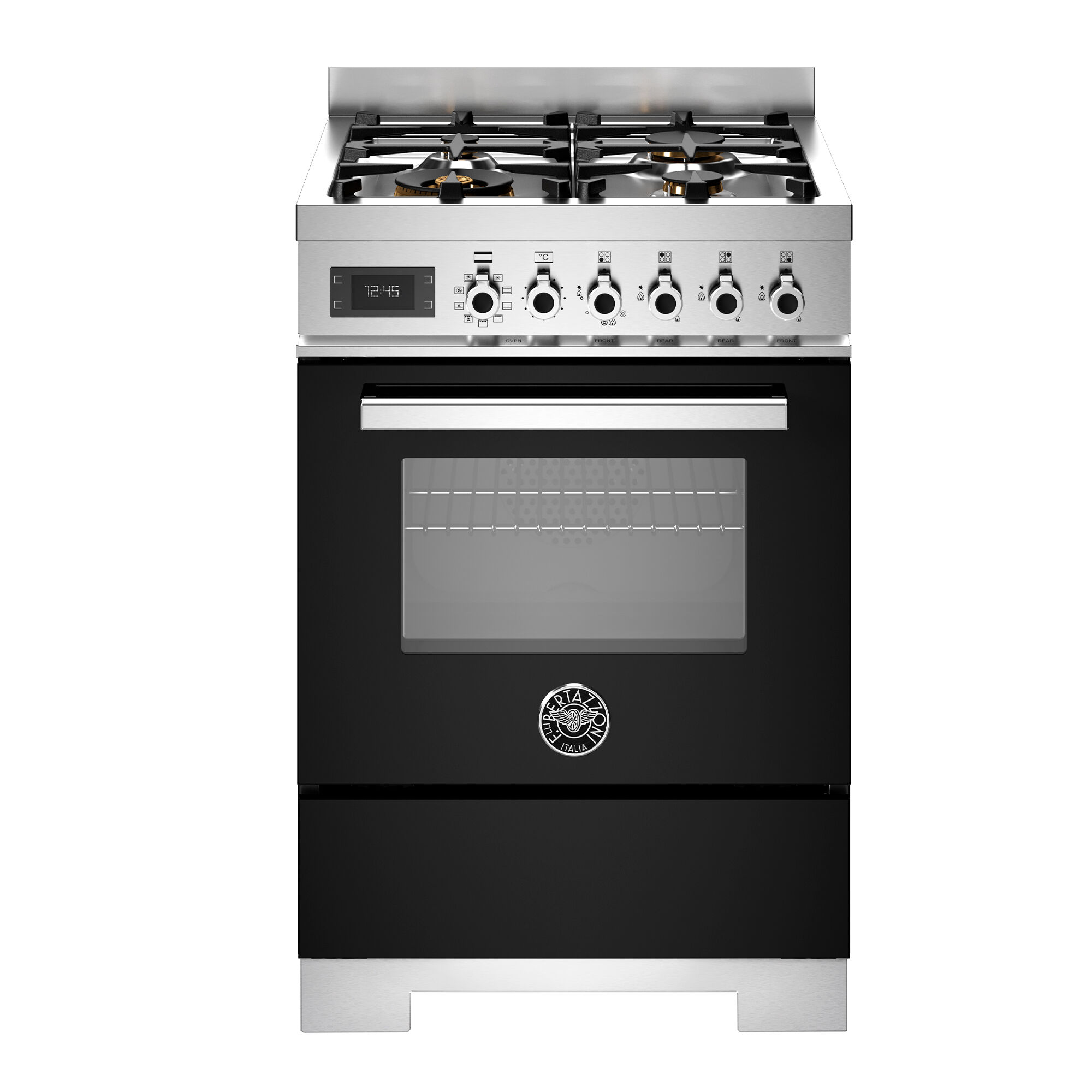 Bertazzoni Pro64l1enet2 Gaskomfur 60 Cm Med   Brændere Og   Ovn  Sort