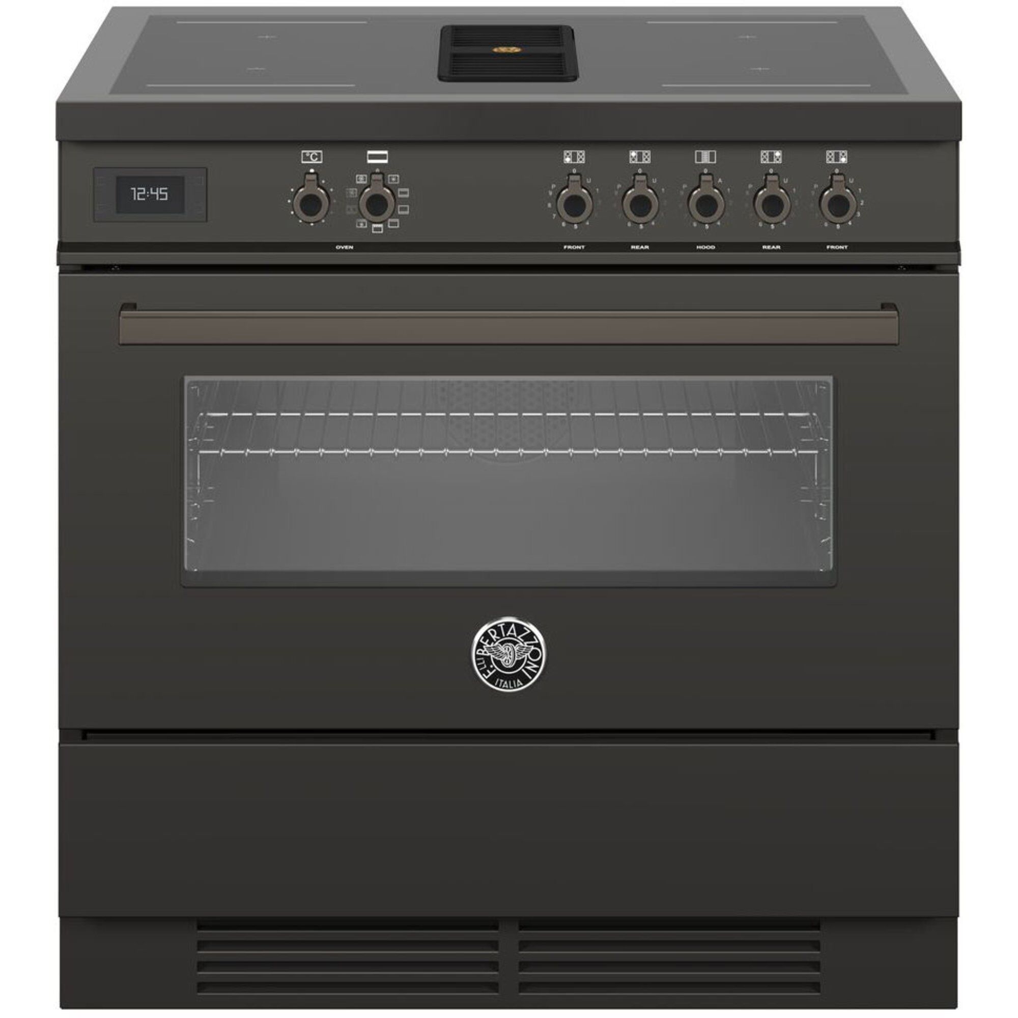 Bertazzoni Proch94i1ecat Komfur Med Integreret Emhætte 90 Cm  Carbonio