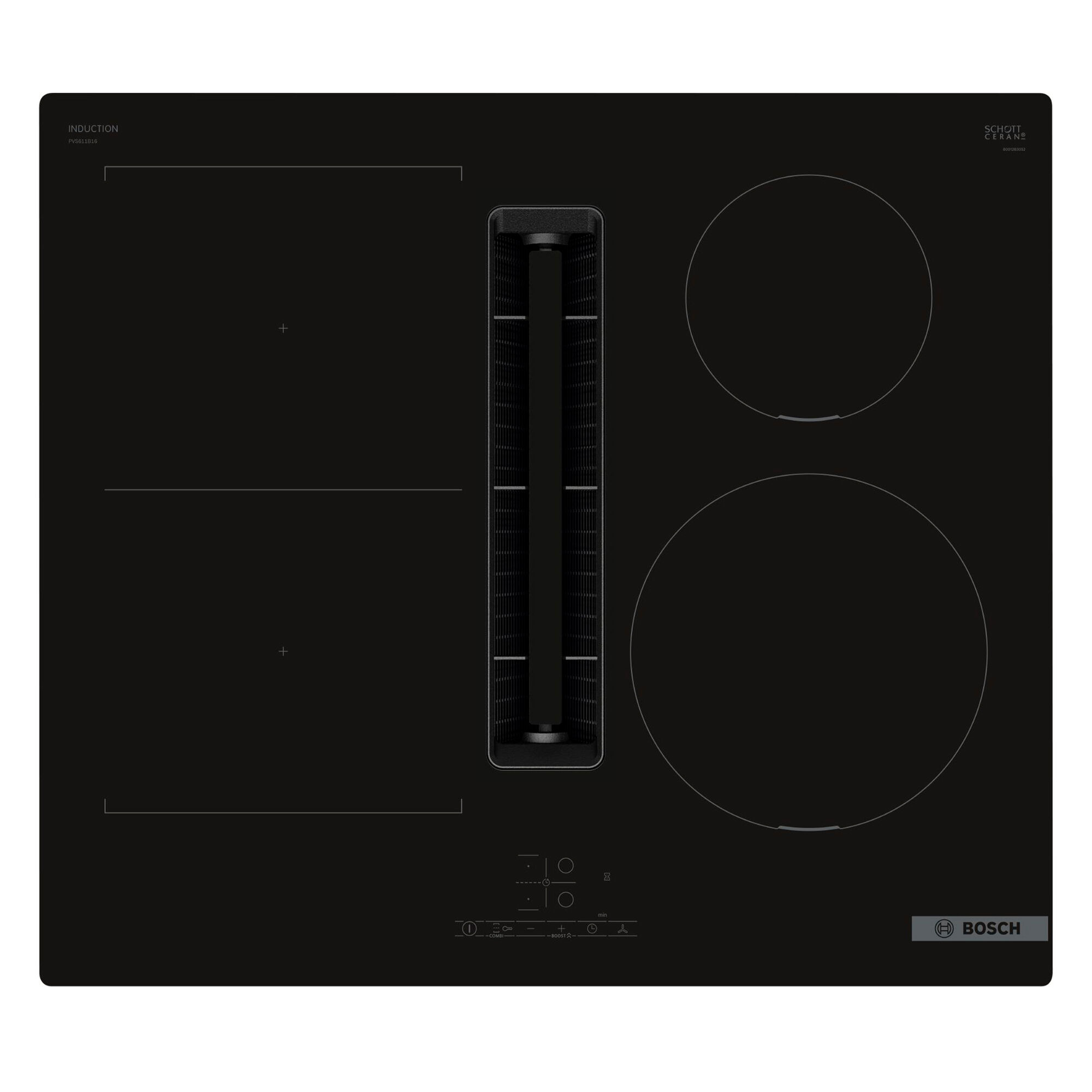 Bosch Pvs611b16e Serie   Induktionskogeplade Med Integreret Emhætte 60 Cm