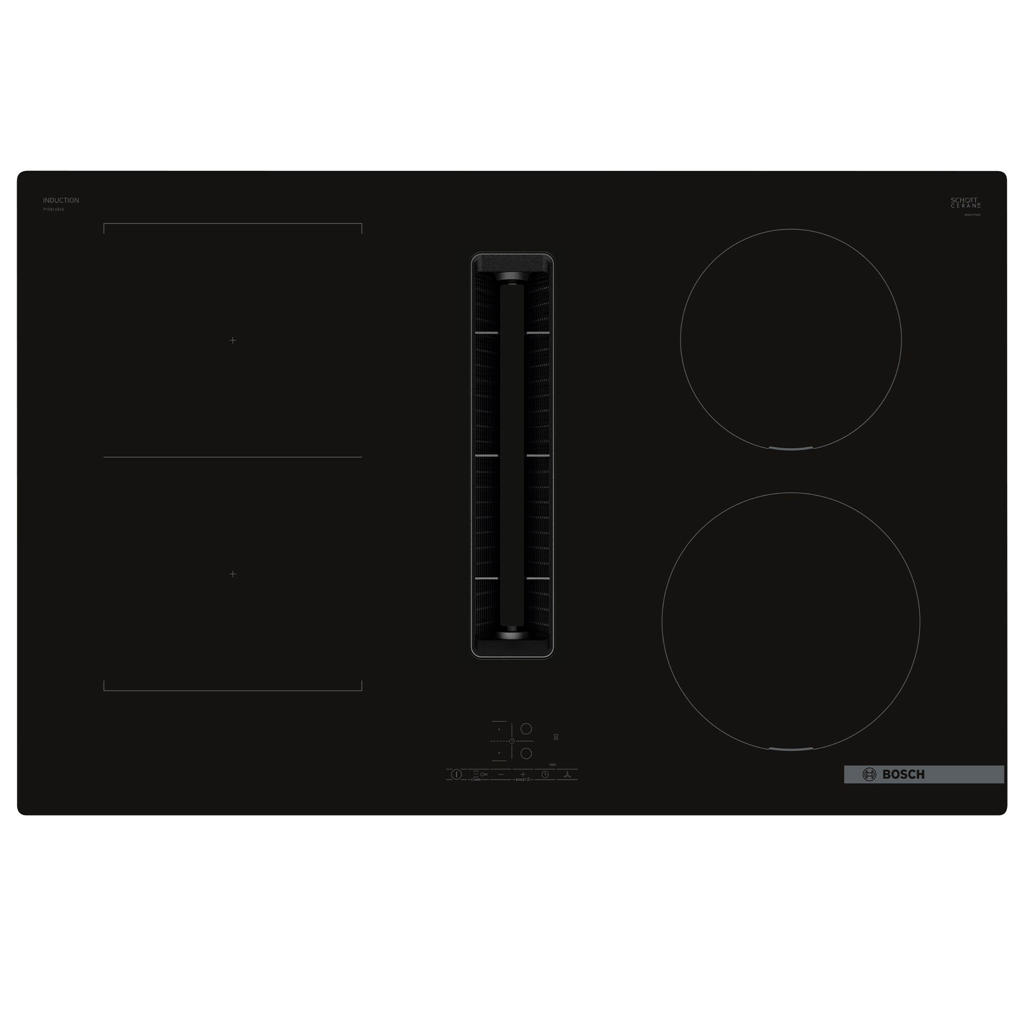 Bosch Pvs811b16e Serie   Induktionskogeplade Med Integreret Emhætte 80 Cm