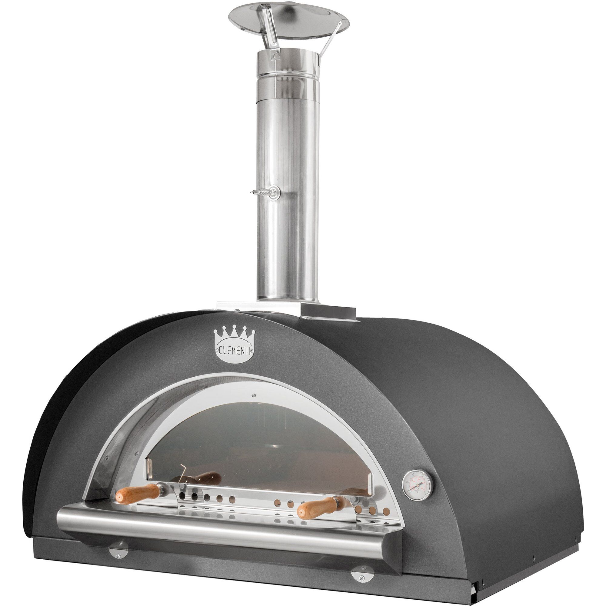 Clementi Forni Family Brændefyret Pizzaovn 80x60 Cm  Antracit