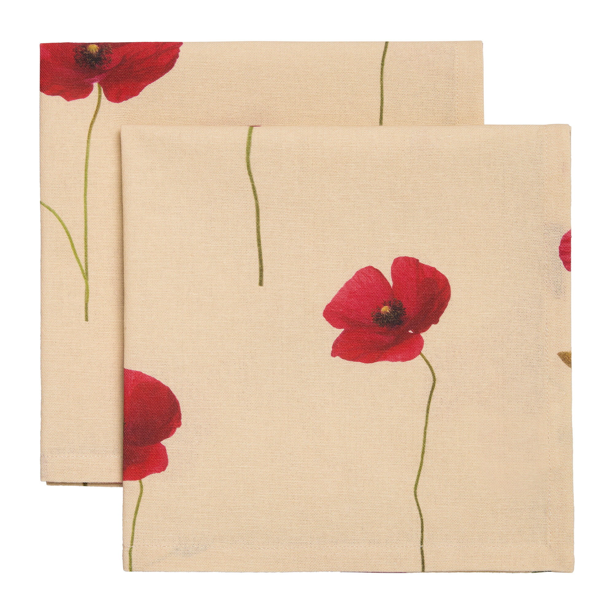 Decotique Vallmo Servietter 45   45 Cm   -pak   Beige Rød