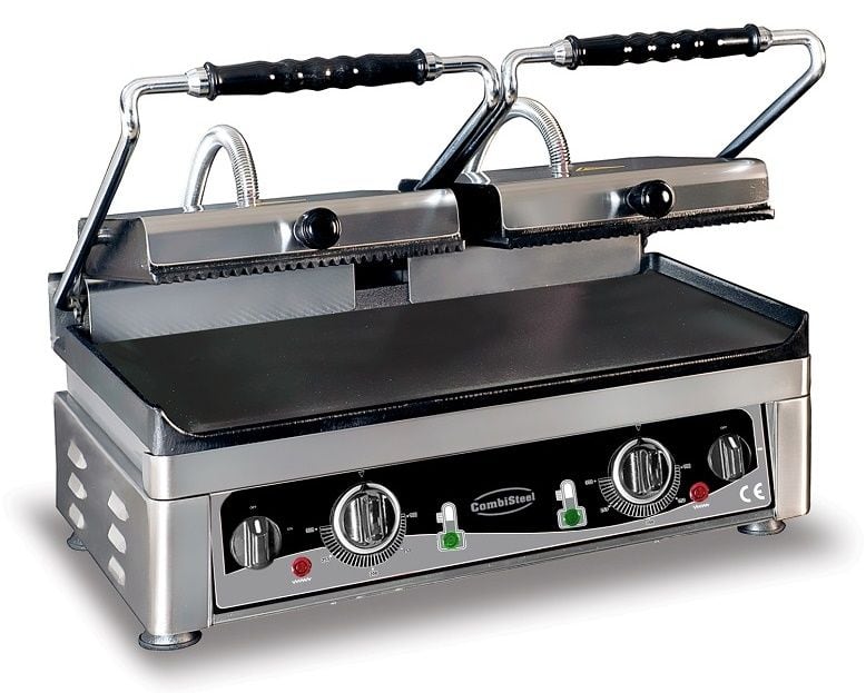 Dobbelt Klemgrill Combisteel Rillet Top Glat Bund