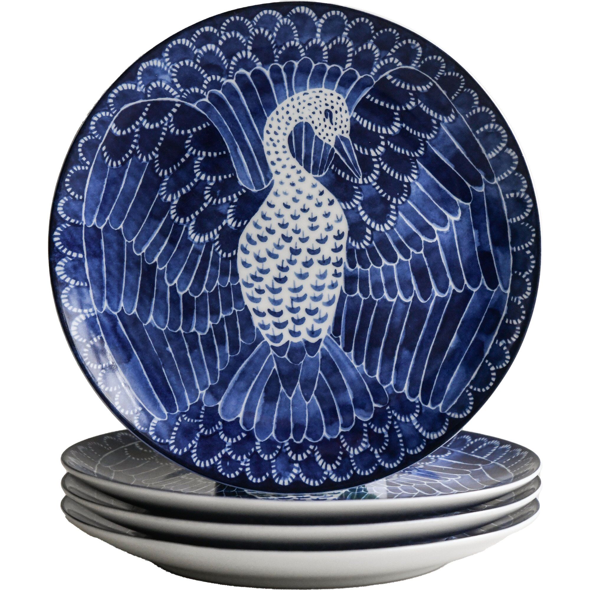 Götefors Porslin Selma Tallerken Blå Fugl  21 Cm   -pak