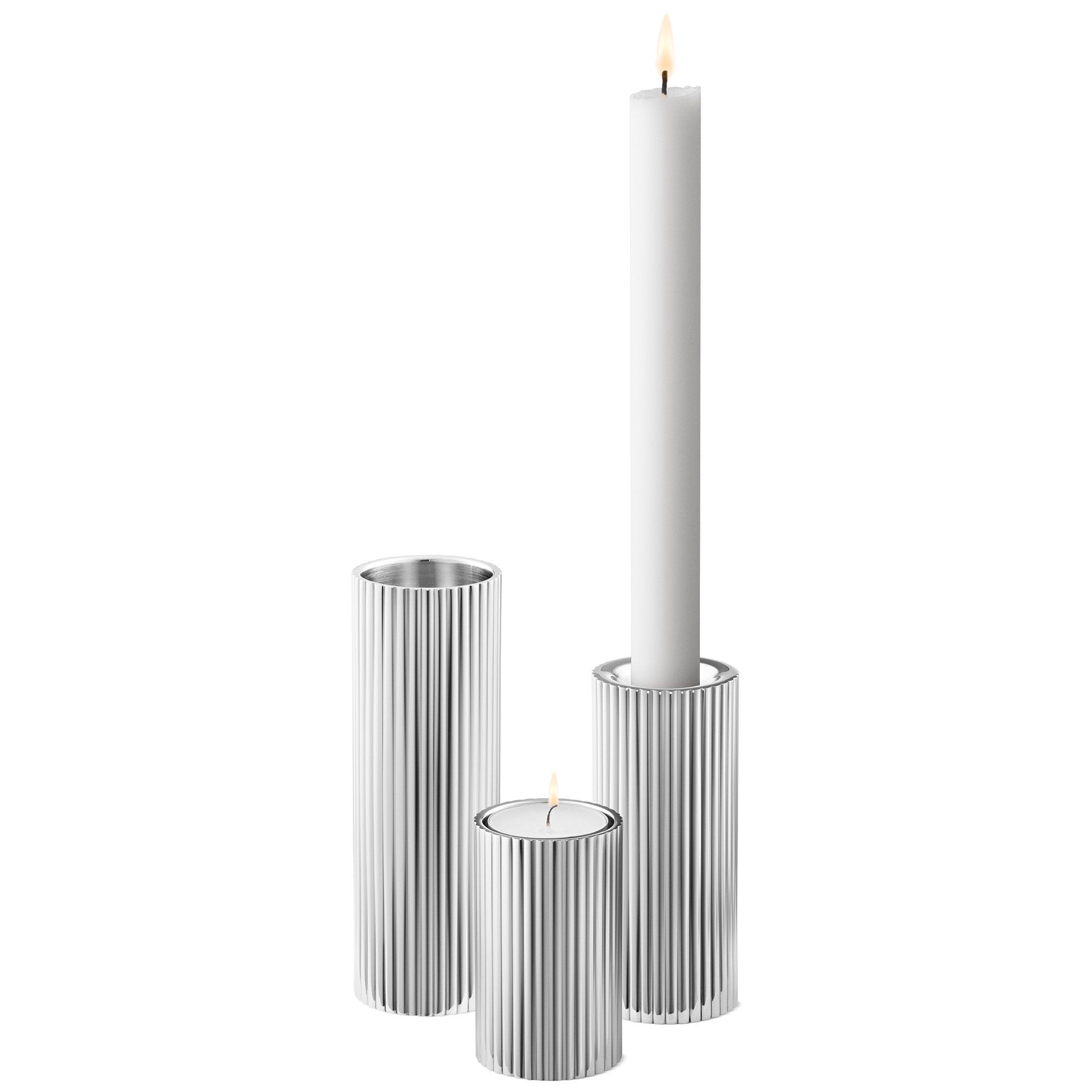 Georg Jensen Bernadotte Fyrfadsstage  Rustfrit Stål    Cm