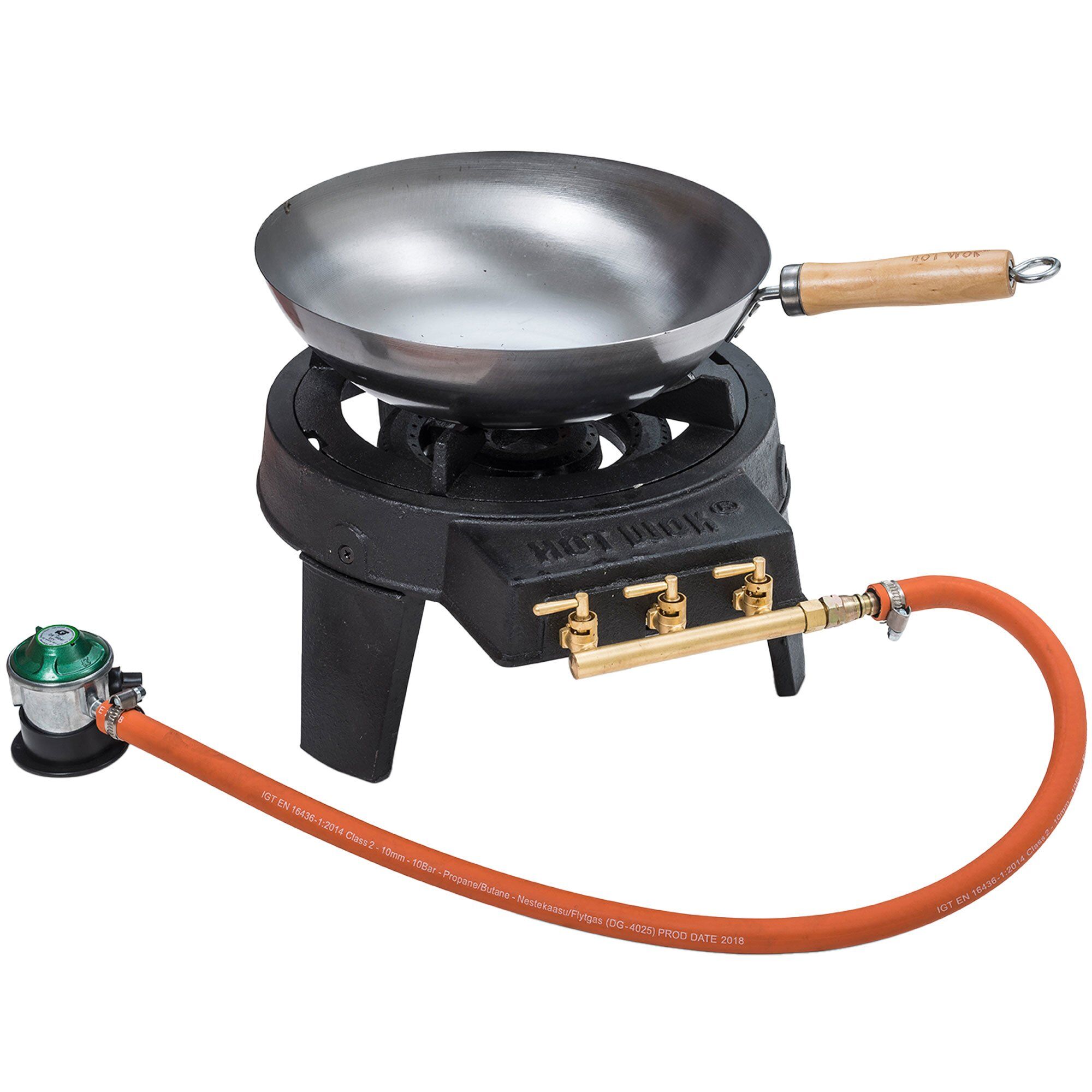 Hot Wok Gasbrænder 12 Kw Inkl  Regulator Og Wok