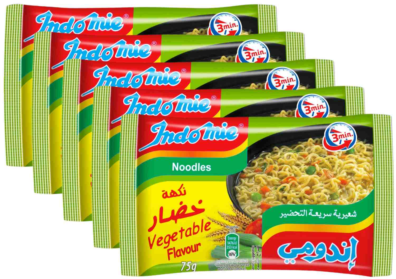Indomie Nudler Grøntsager 5x75