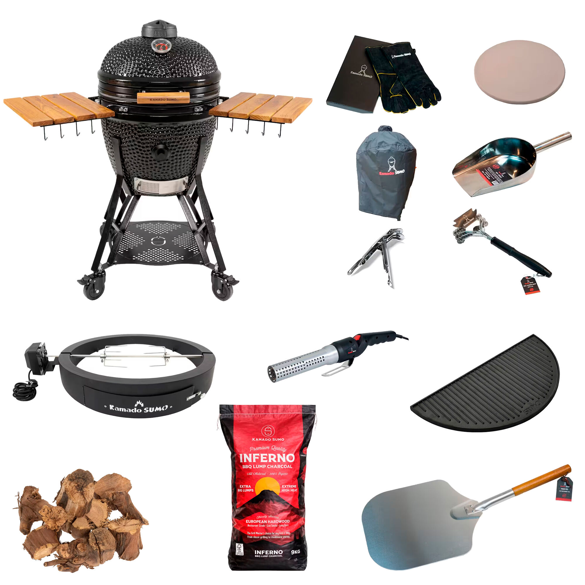 Kamado Sumo Classic Large Gen   Kamado-grill Med Deluxe-pakke  Sort